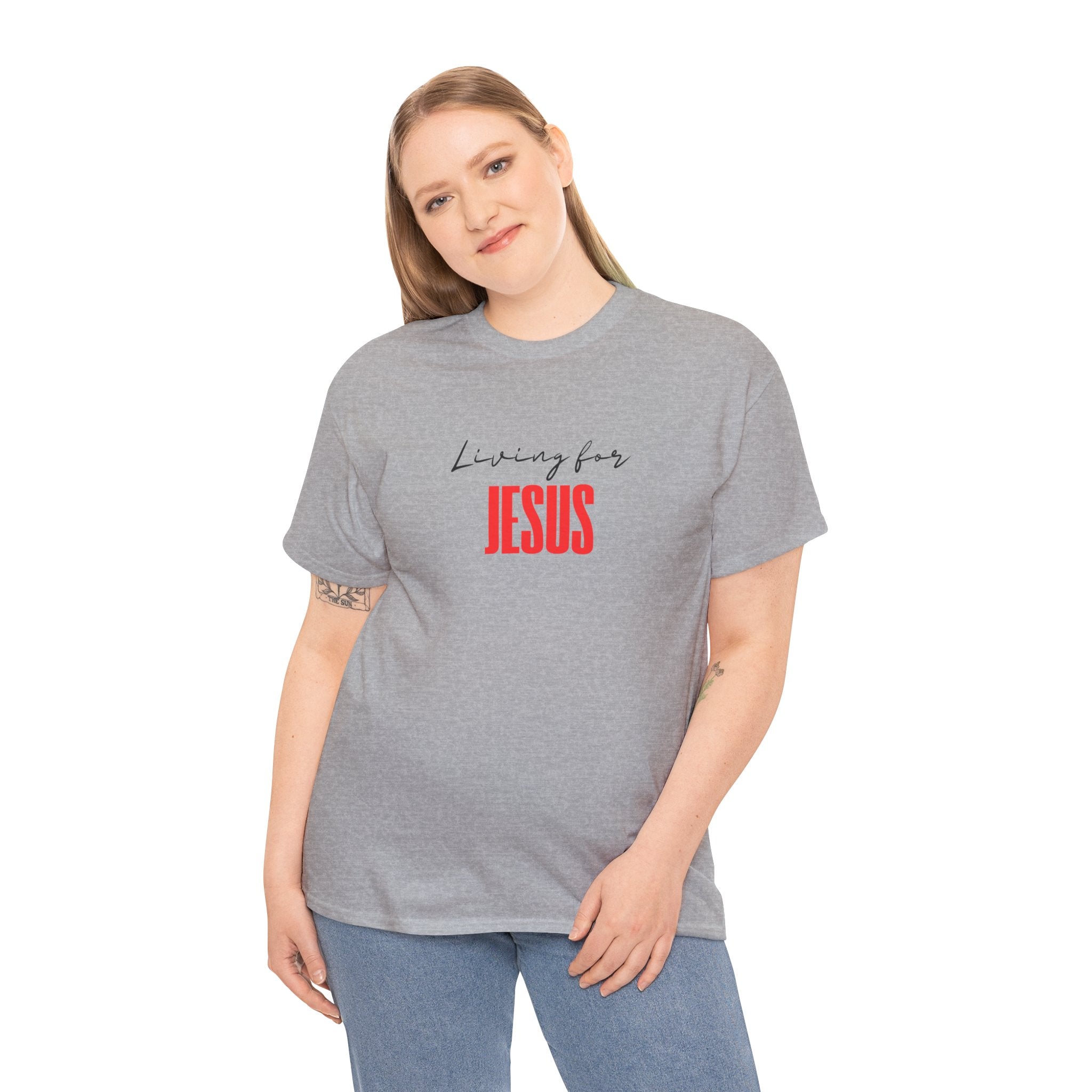 Living For Jesus Tee — Christian Faith Graphic T-Shirt
