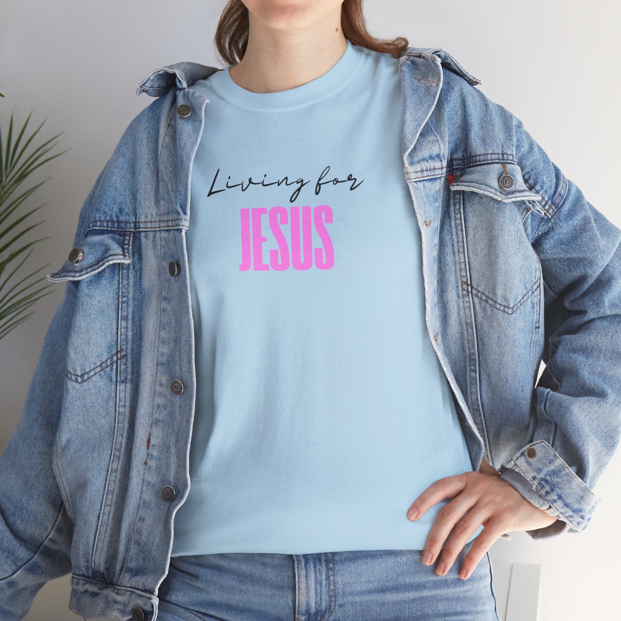 Living For Jesus Tee — Women's Christian Faith Graphic T-Shirt