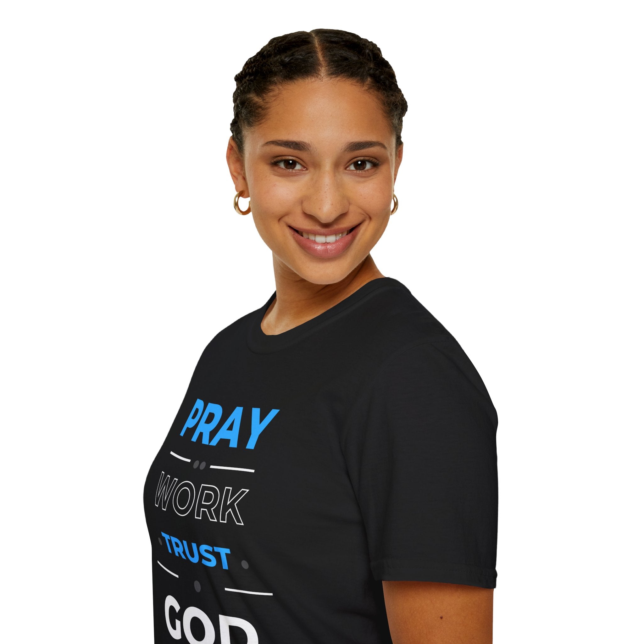 Pray Work Trust God T-Shirt — Inspirational Christian Faith Tee