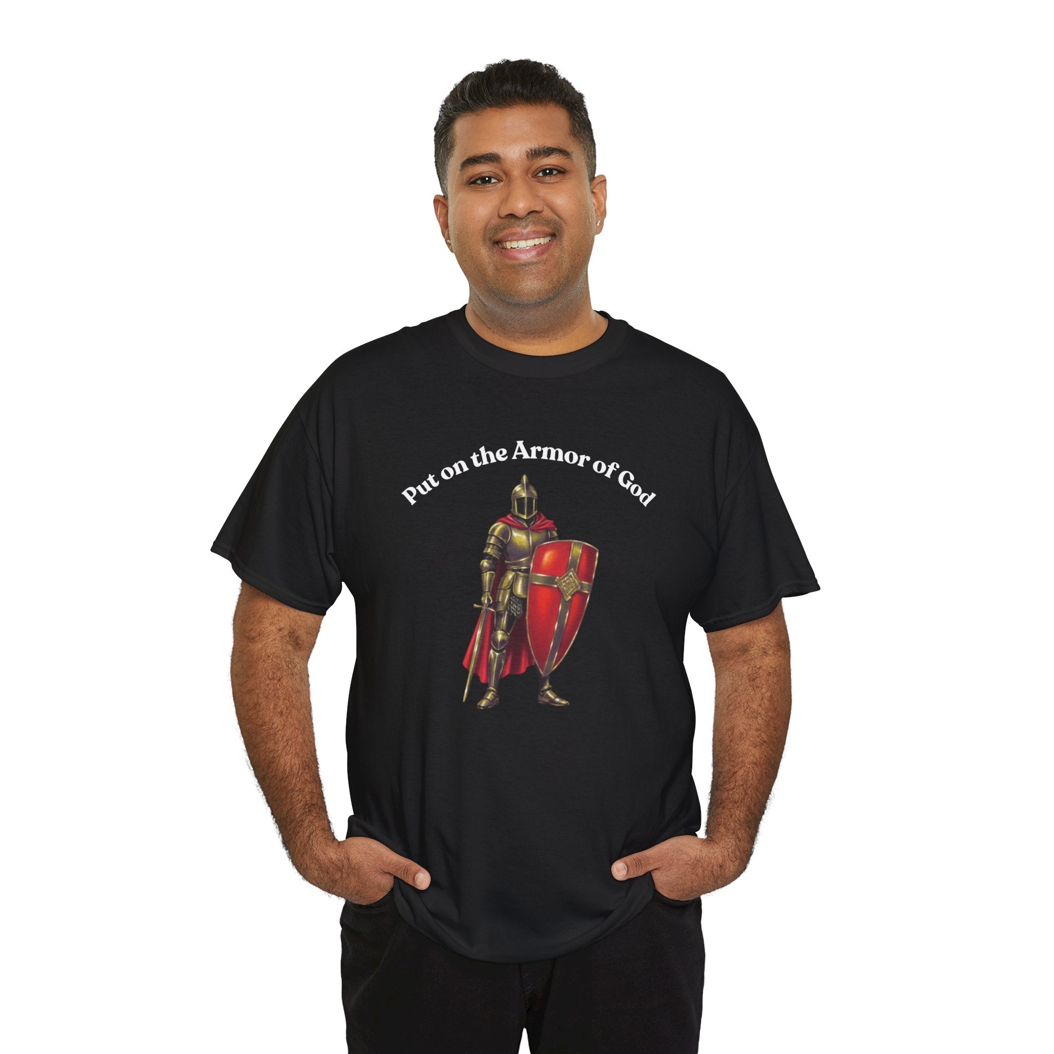 Christian Armor of God T-Shirt — Men's "Put on the Armor of God" Bible Verse Tee
