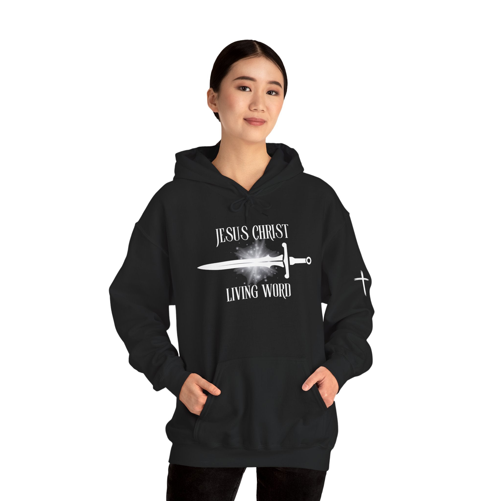 Living Word Sword Hoodie — Christian Faith Graphic Pullover