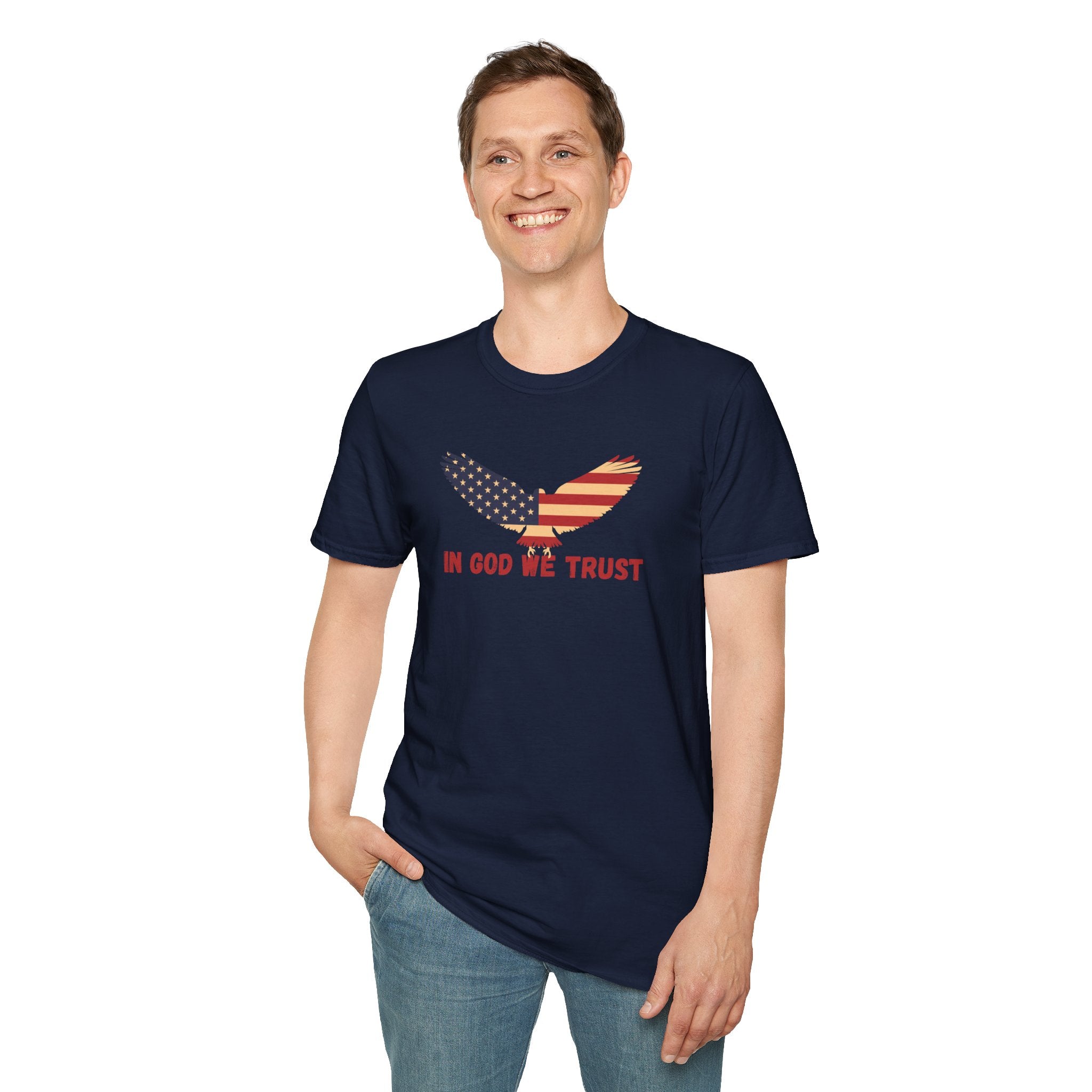 In God We Trust Eagle T-Shirt — Make America Christian Again Cross Tee