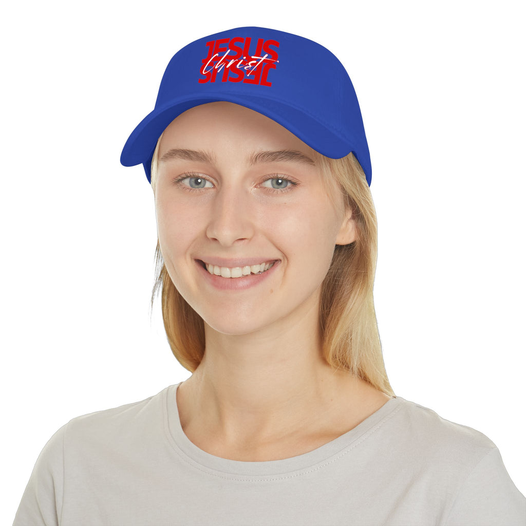 Jesus Christ Baseball Cap - Bold Red Faith Low Profile Hat