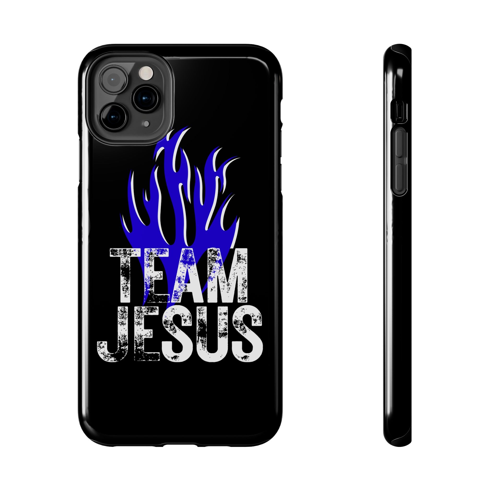 Team Jesus Phone Case — Blue Flame Christian Protective Case