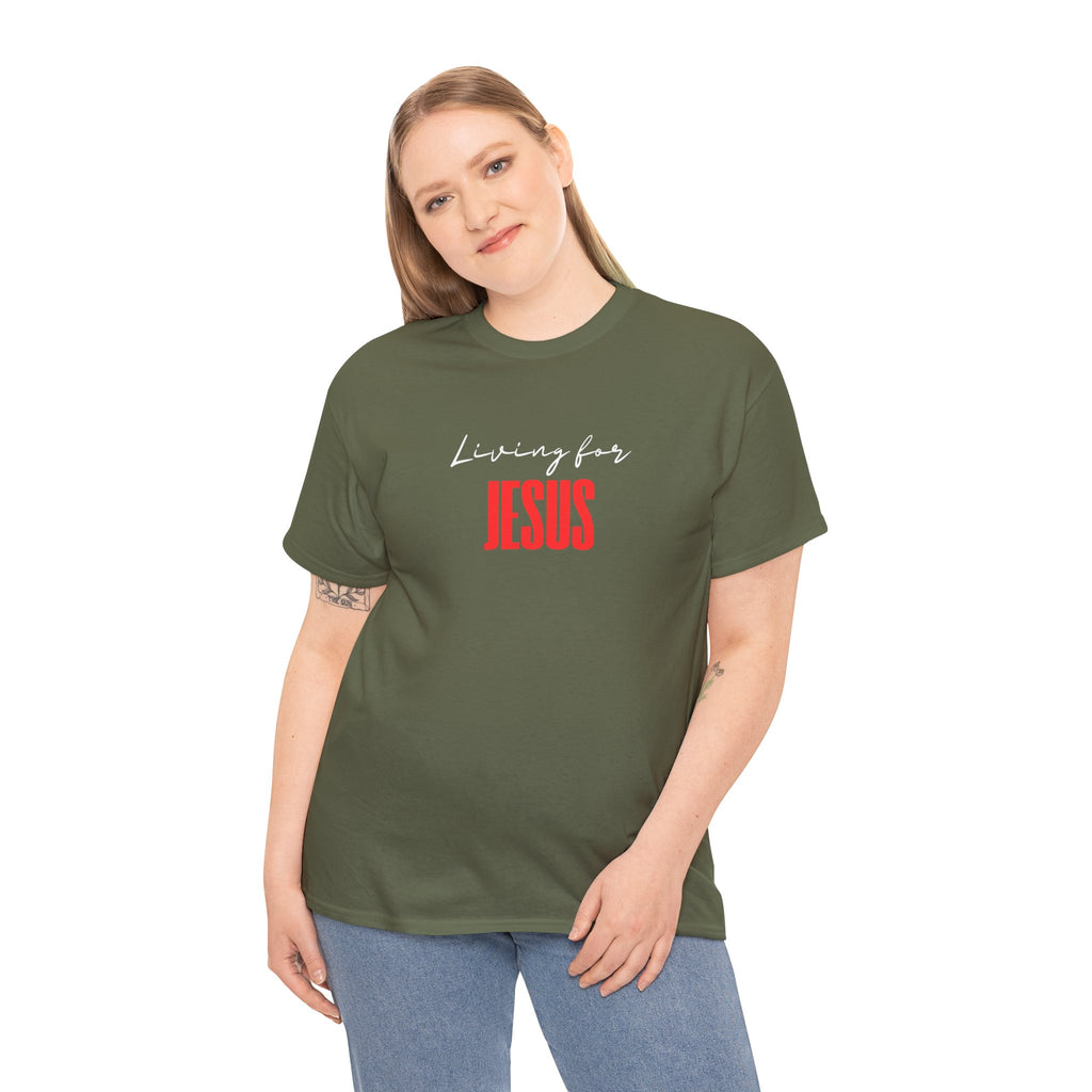 Living For Jesus Tee — Christian Faith Graphic T-Shirt