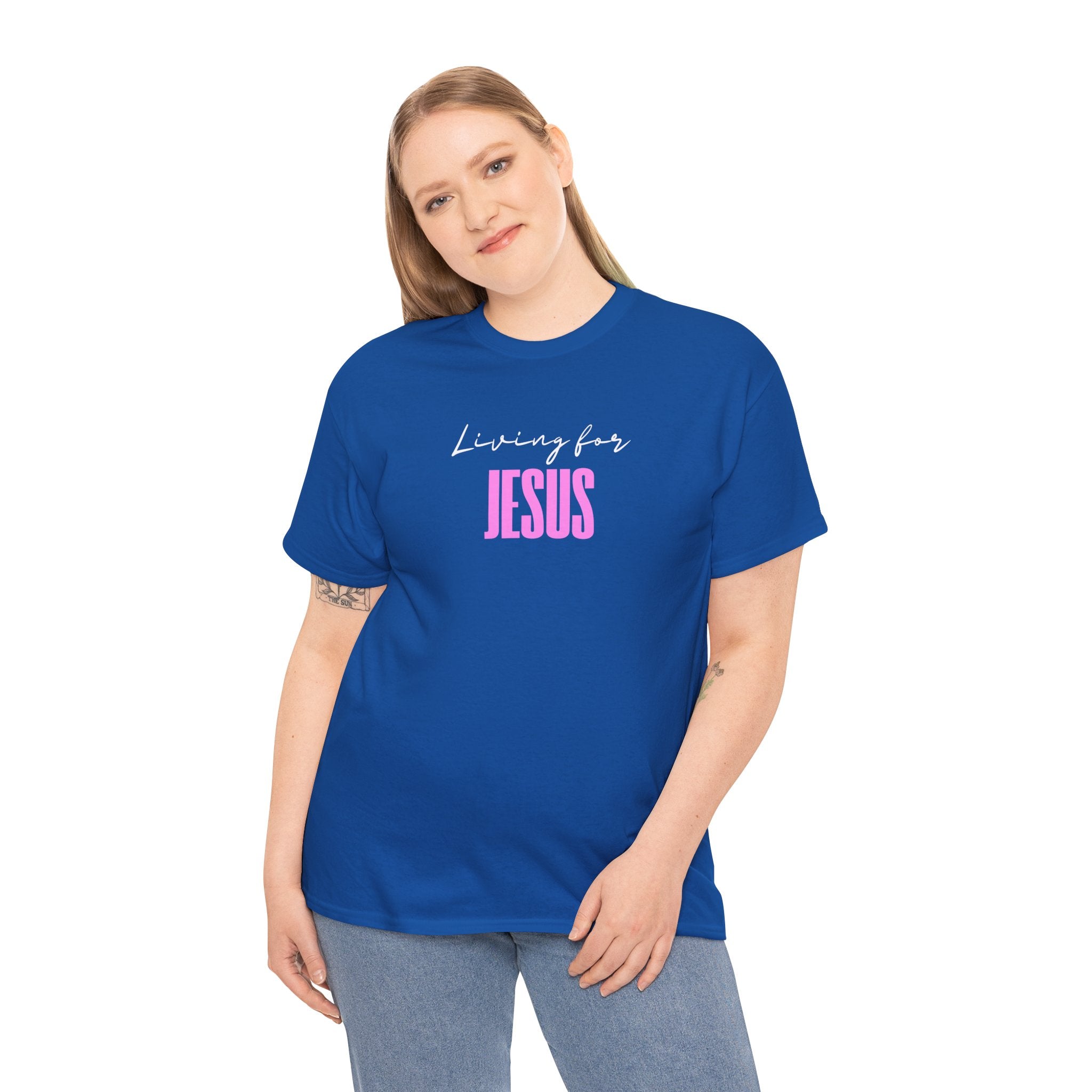 Living For Jesus Tee — Women's Christian Faith Graphic T-Shirt