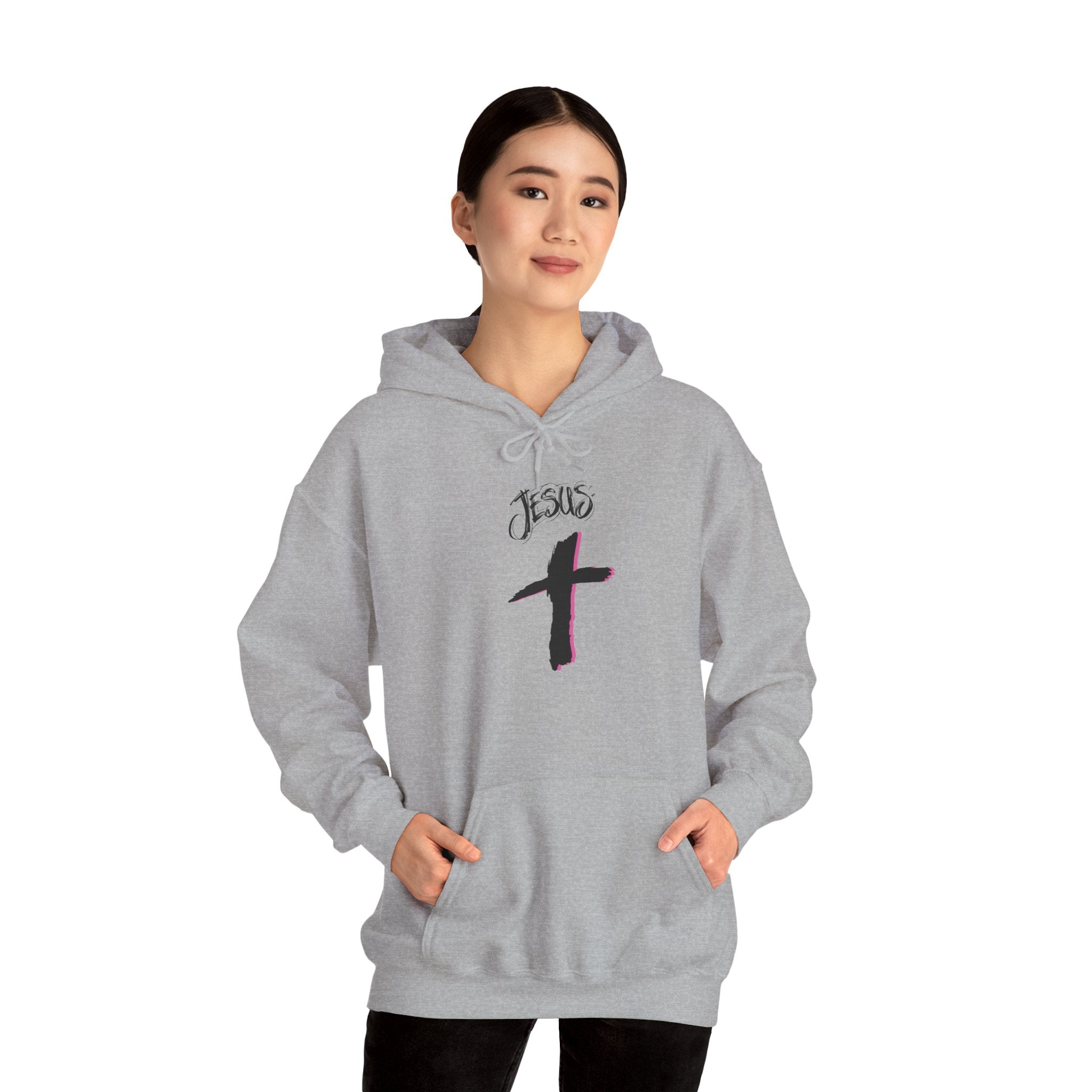 Jesus Cross Hoodie — “Ask Me About Jesus” Christian Pullover