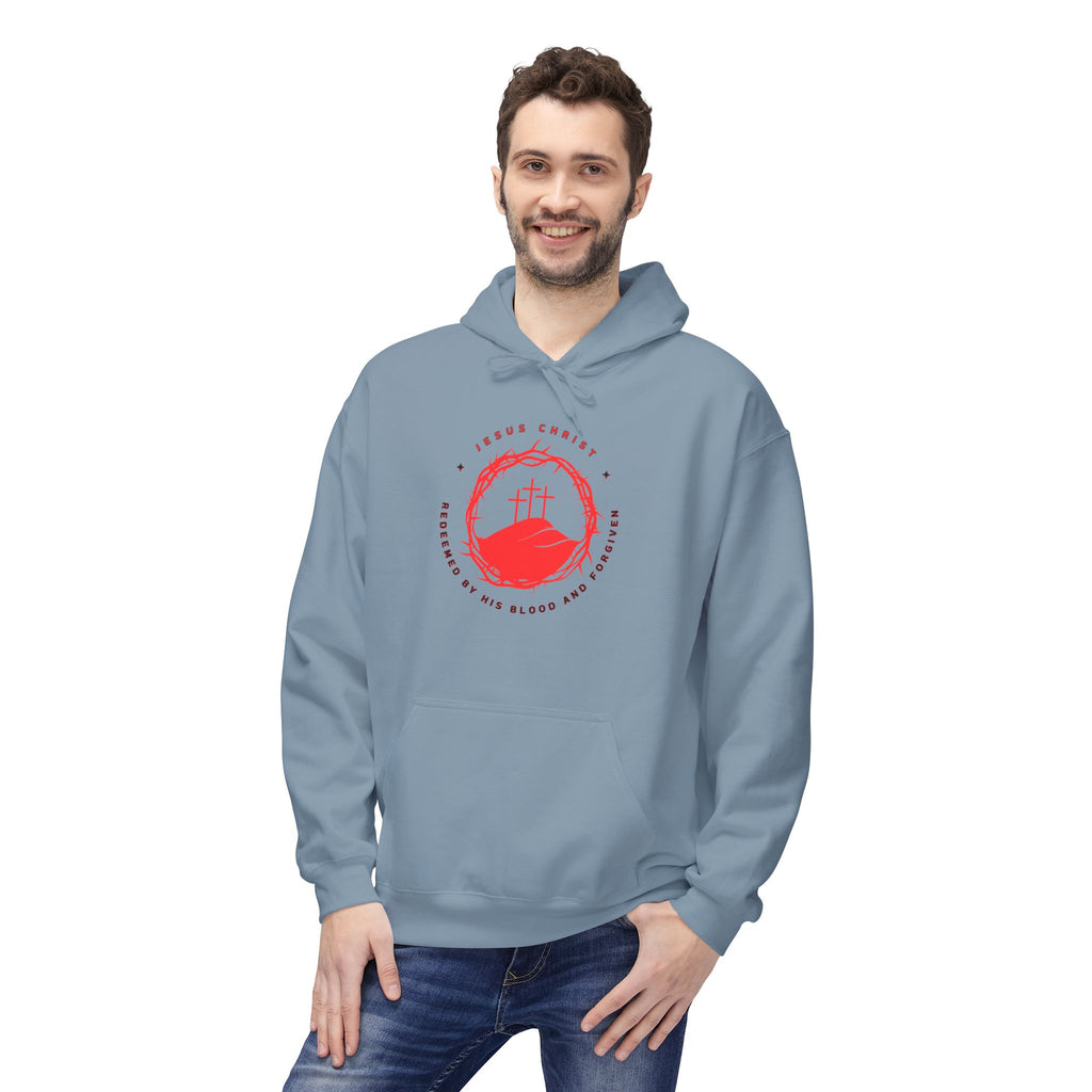 Jesus Christ Crown of Thorns Calvary Hoodie-Redeemed By His Blood and Forgiven
