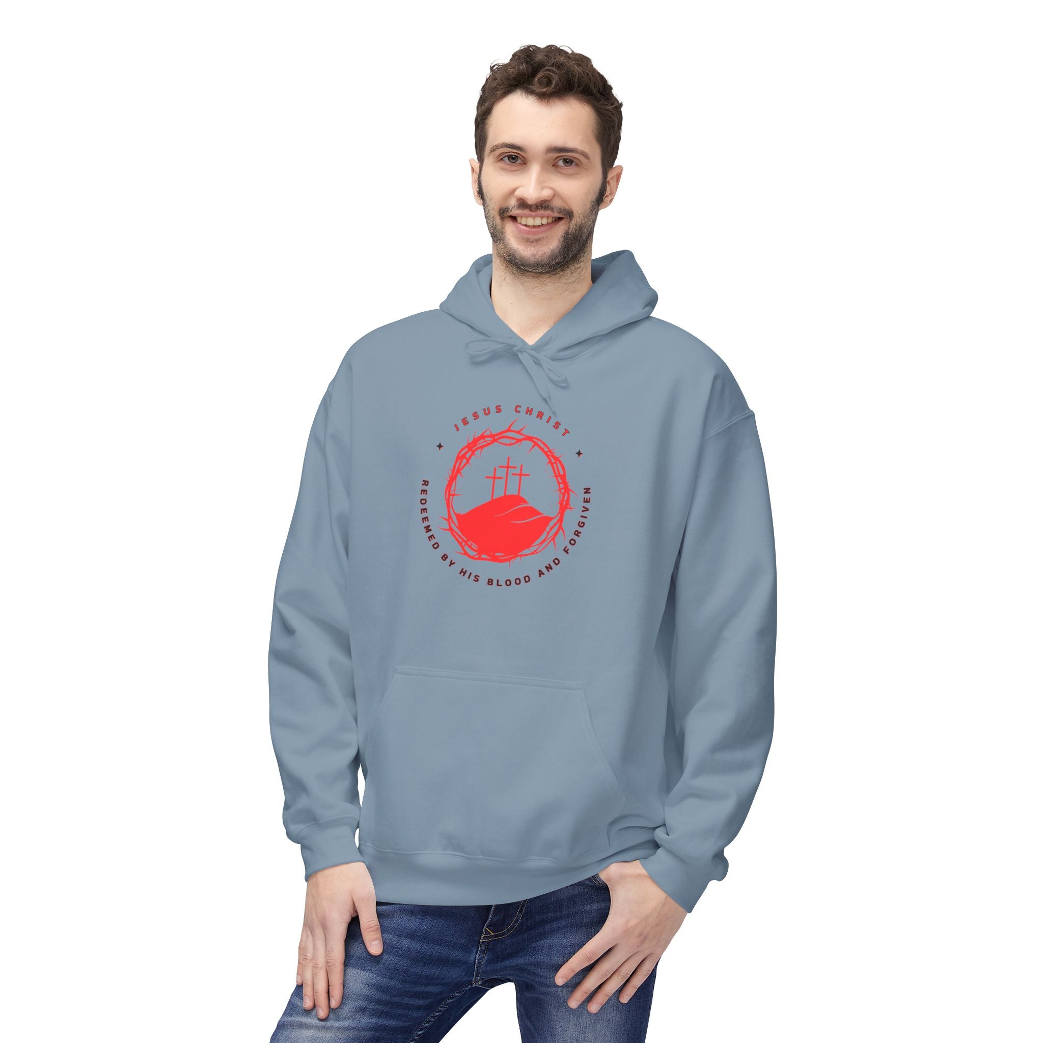 Jesus Christ Crown of Thorns Calvary Hoodie-Redeemed By His Blood and Forgiven