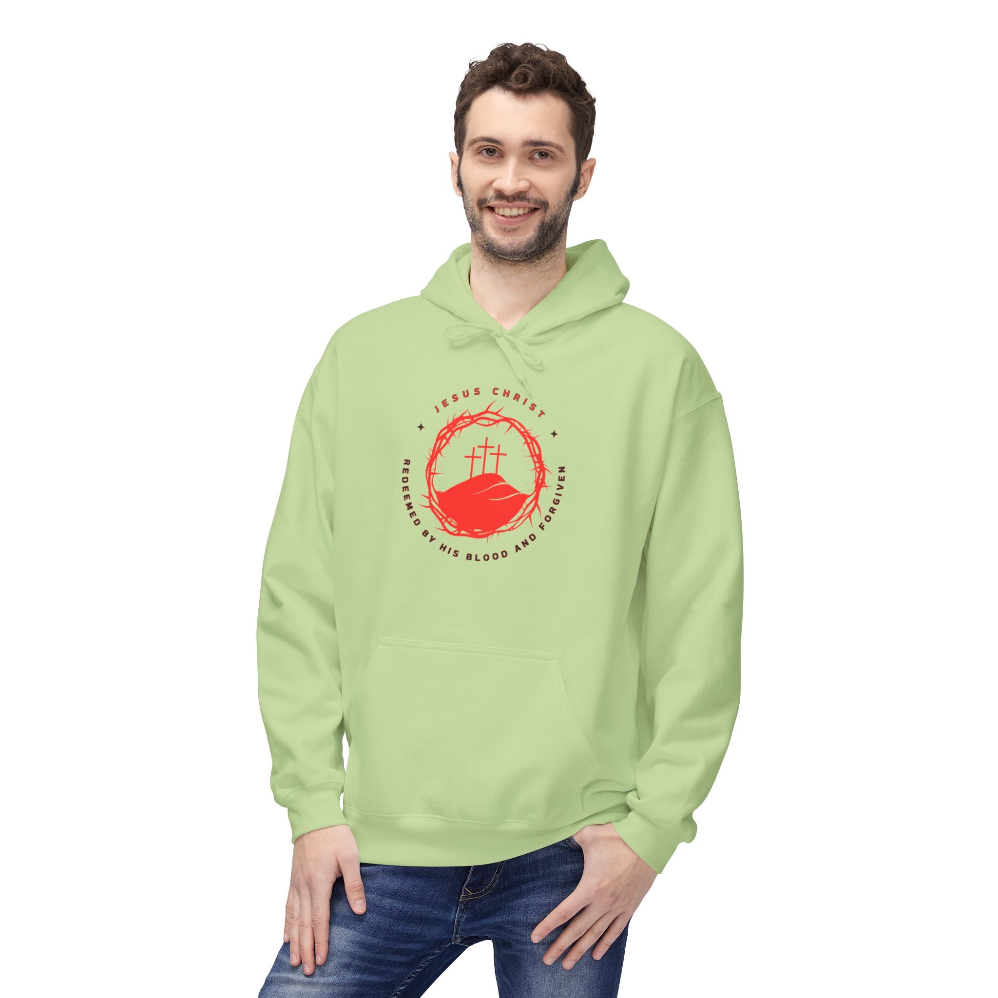 Jesus Christ Crown of Thorns Calvary Hoodie-Redeemed By His Blood and Forgiven