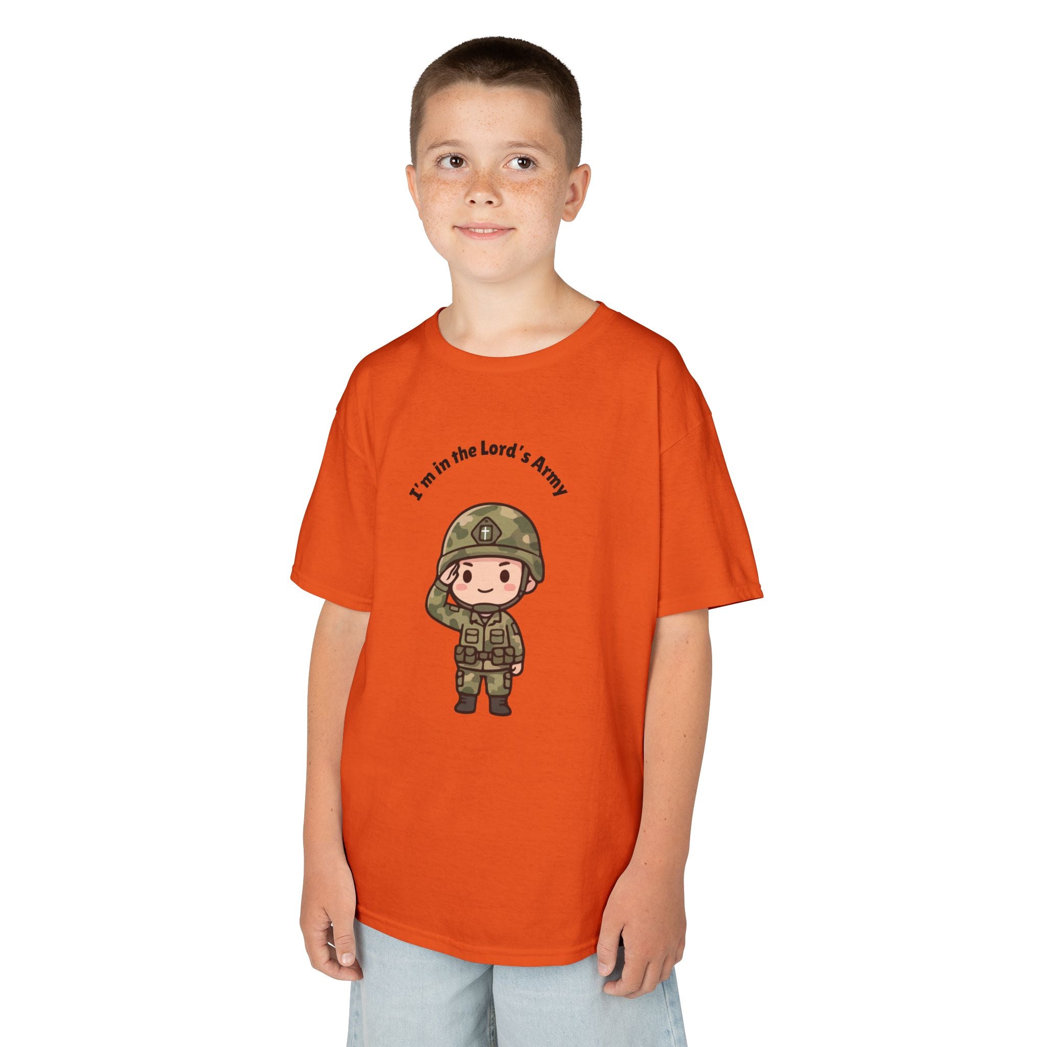 Kids Military Tee — Cute Soldier Illustration with "I'm in the Lord's Army"