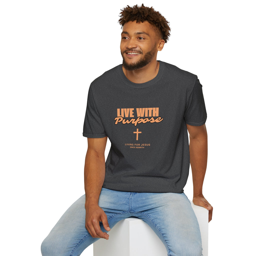 Live With Purpose Christian T-Shirt — "Living for Jesus" Cross Tee