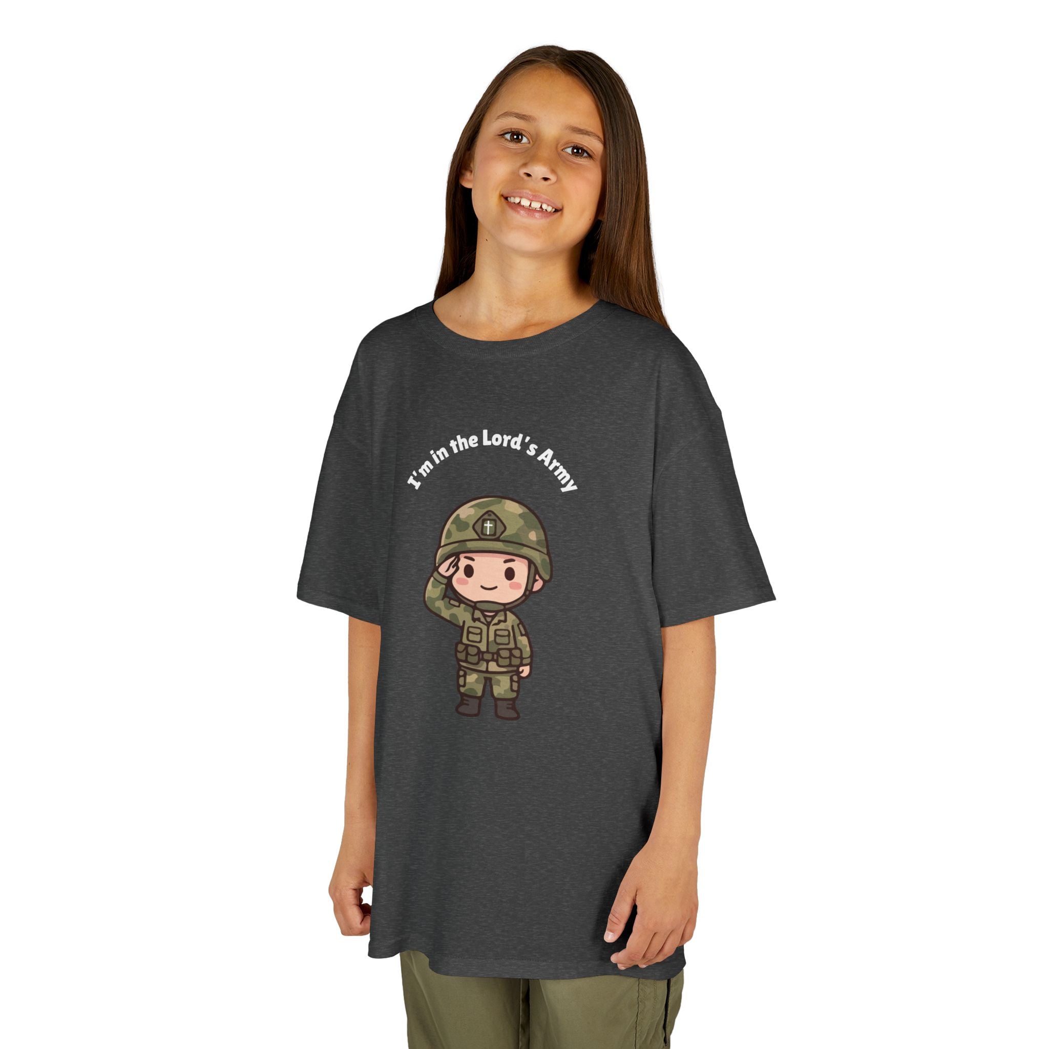 Kids Military Tee — Cute Soldier Illustration with "I'm in the Lord's Army"