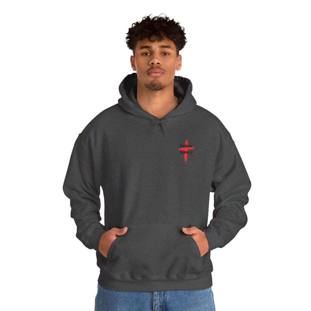 Saved By Grace Hoodie — Christian Cross Faith Pullover