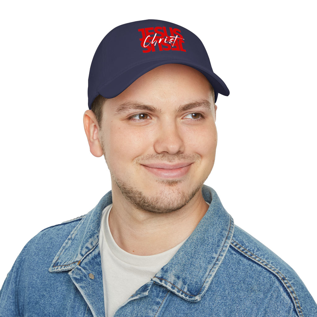 Jesus Christ Baseball Cap - Bold Red Faith Low Profile Hat