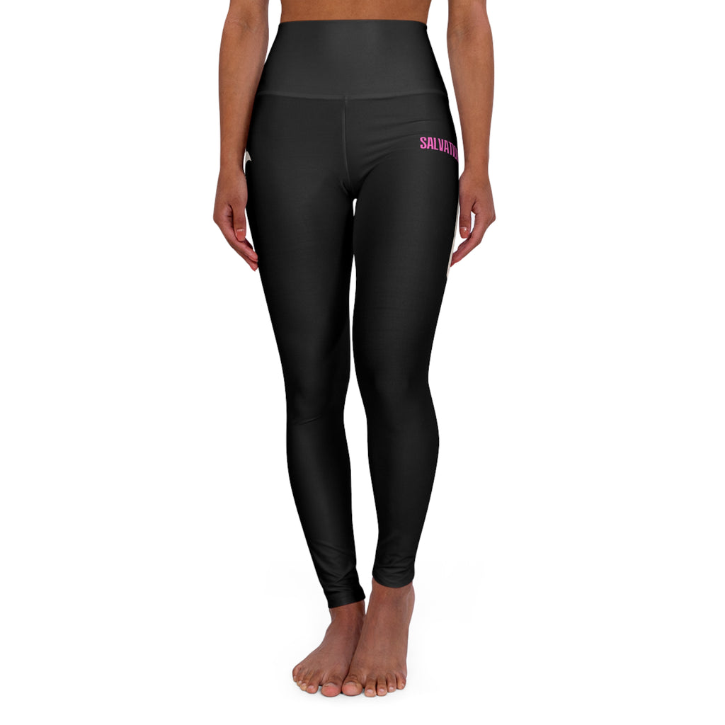 Salvation by Grace High-Waisted Leggings — White Cross Print