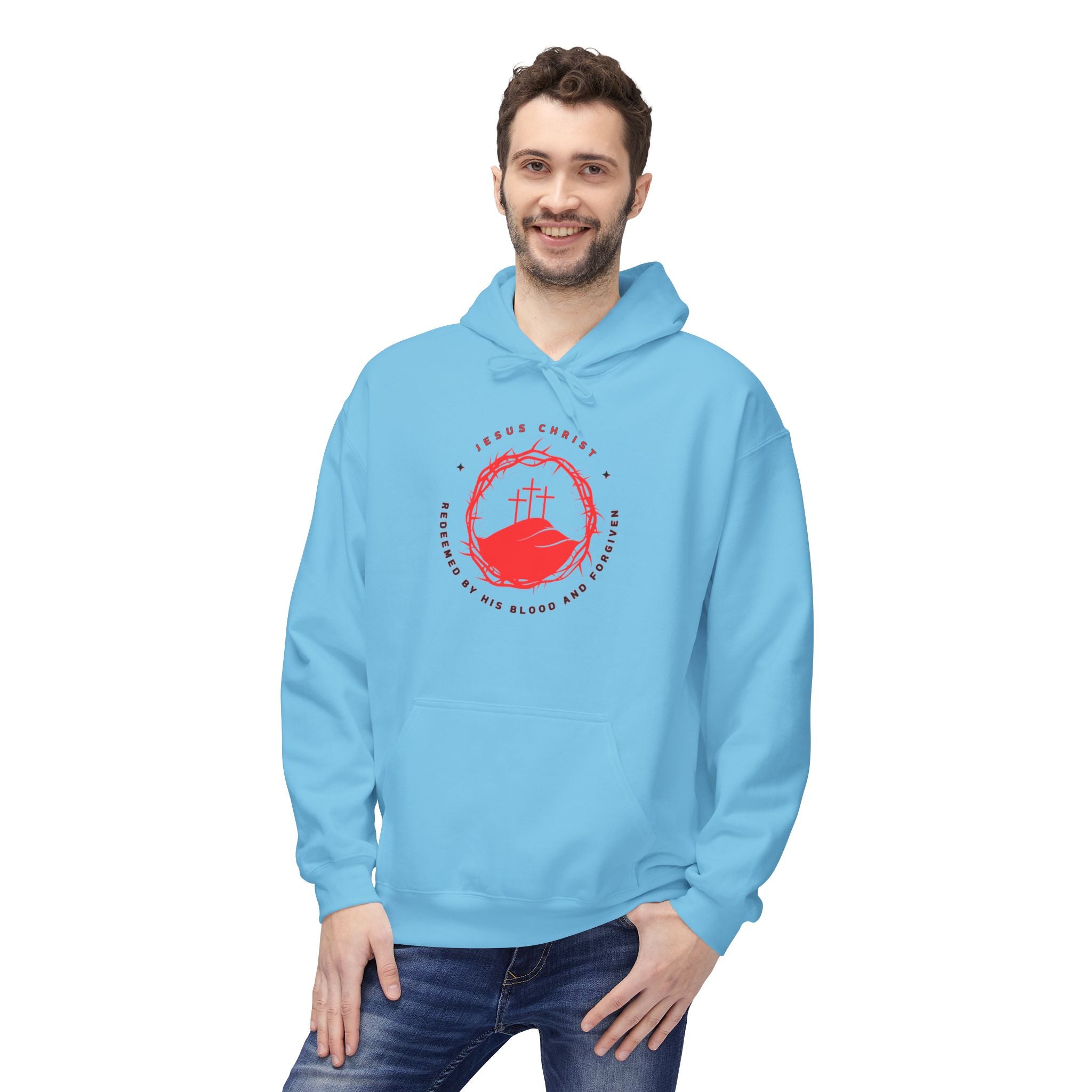 Jesus Christ Crown of Thorns Calvary Hoodie-Redeemed By His Blood and Forgiven