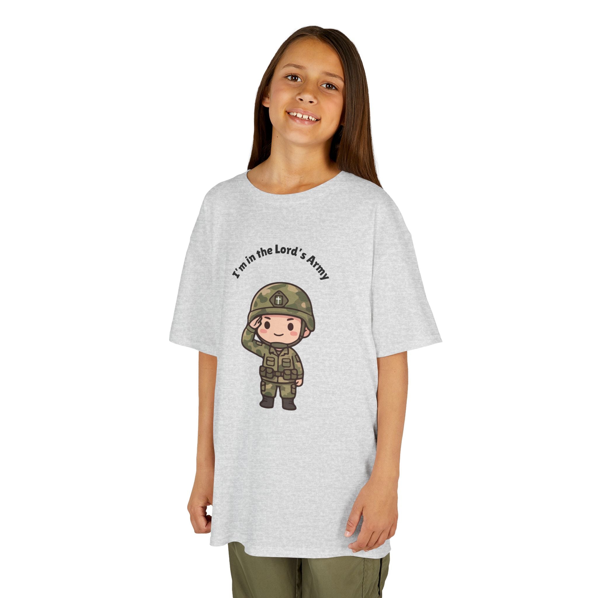 Kids Military Tee — Cute Soldier Illustration with "I'm in the Lord's Army"