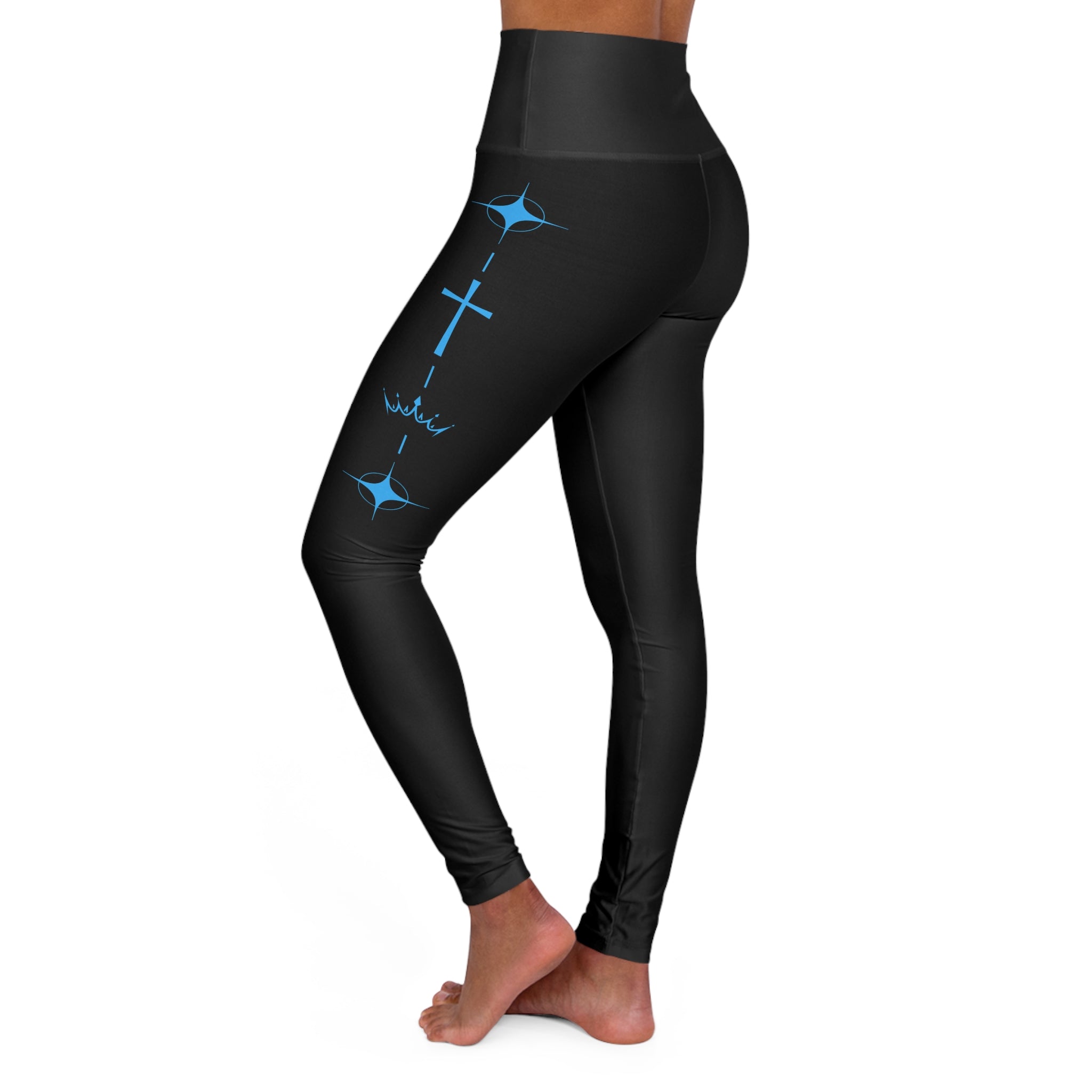 Christian Cross Crown Star High-Waisted Leggings