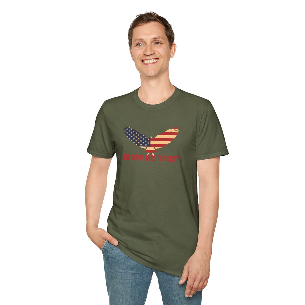 In God We Trust Eagle T-Shirt — Make America Christian Again Cross Tee