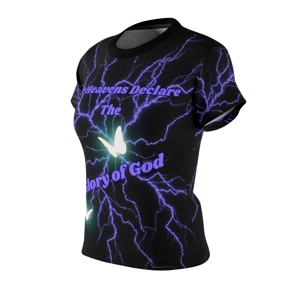 Women’s Lightning Butterfly Tee — "The Heavens Declare The Glory of God" All-Over Print