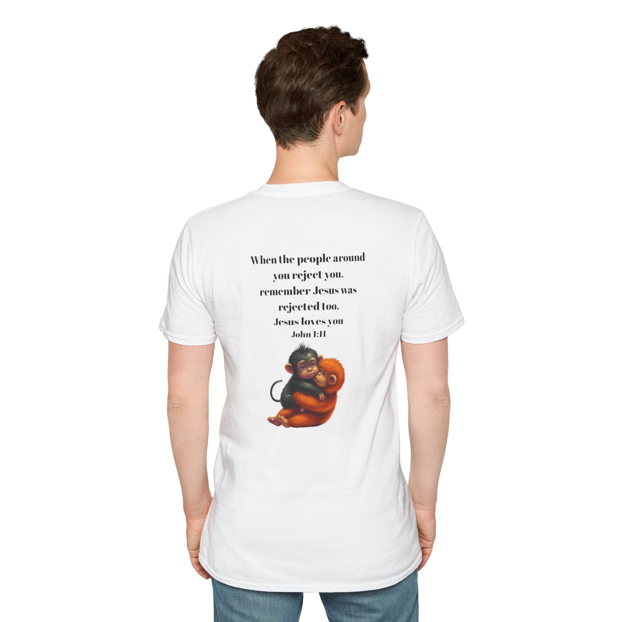 Christian Faith T-Shirt — "When the people around you reject you… Jesus loves you" Graphic Tee