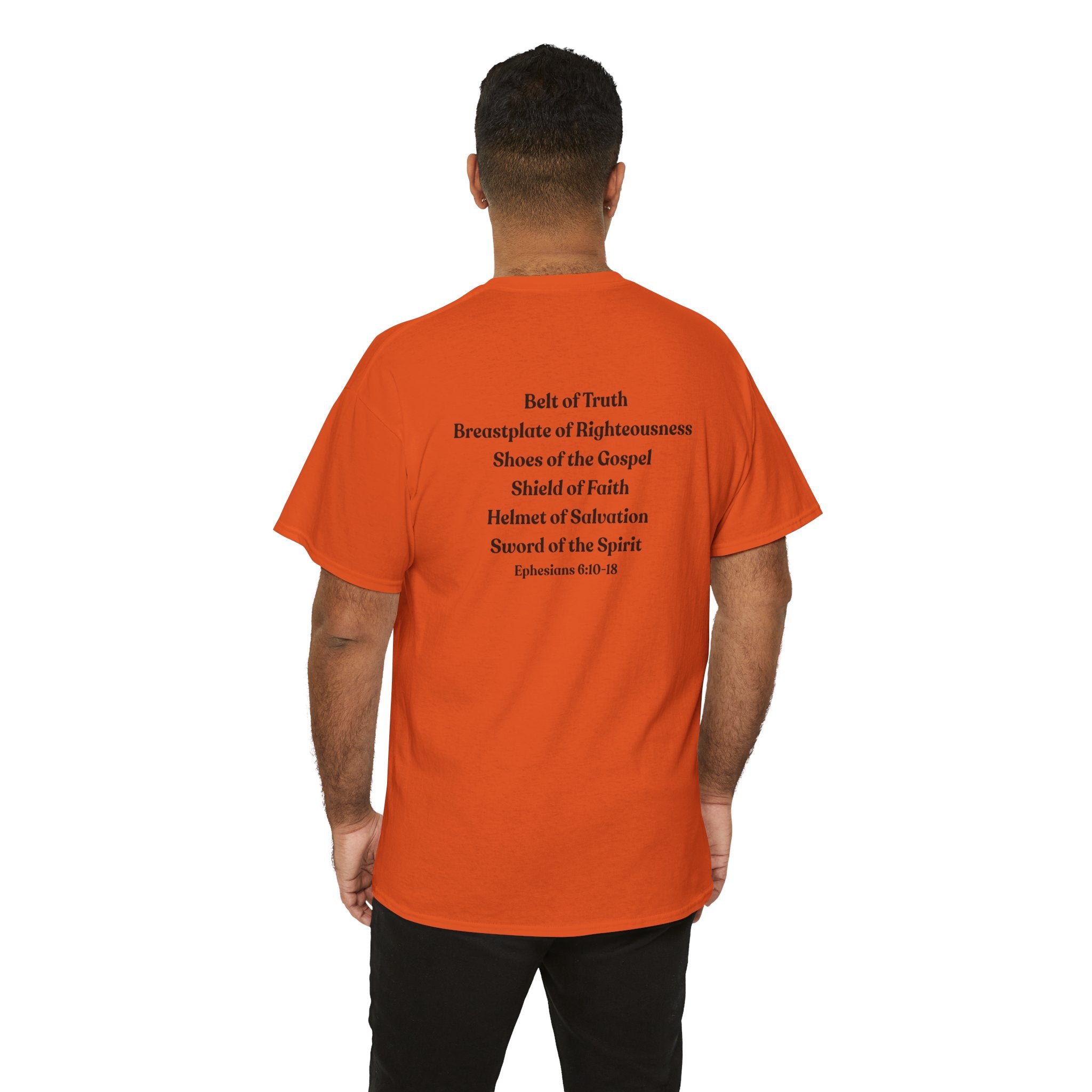 Christian Armor of God T-Shirt — Men's "Put on the Armor of God" Bible Verse Tee
