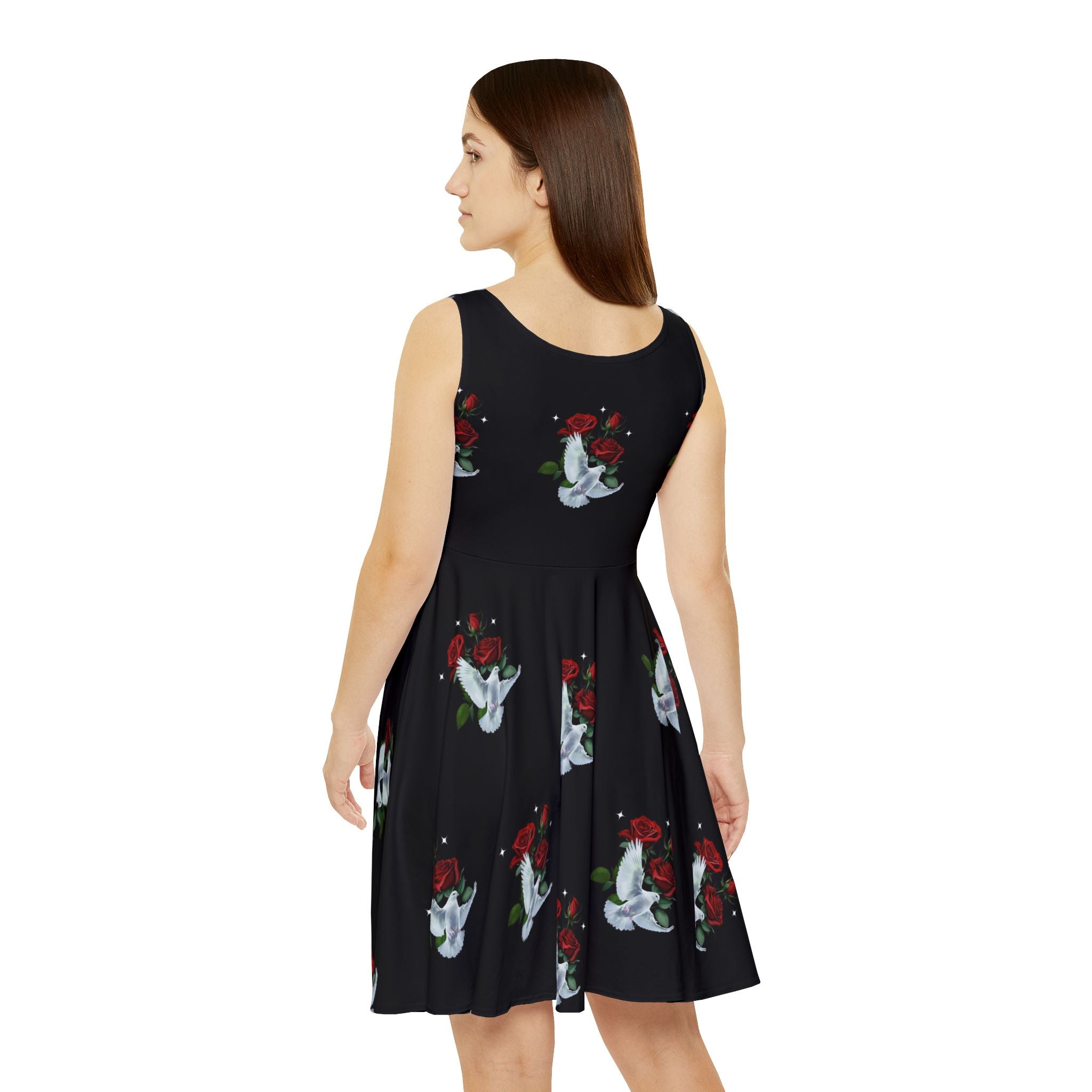 Rose & Holy Spirit Dove Dress — Floral Dove Black