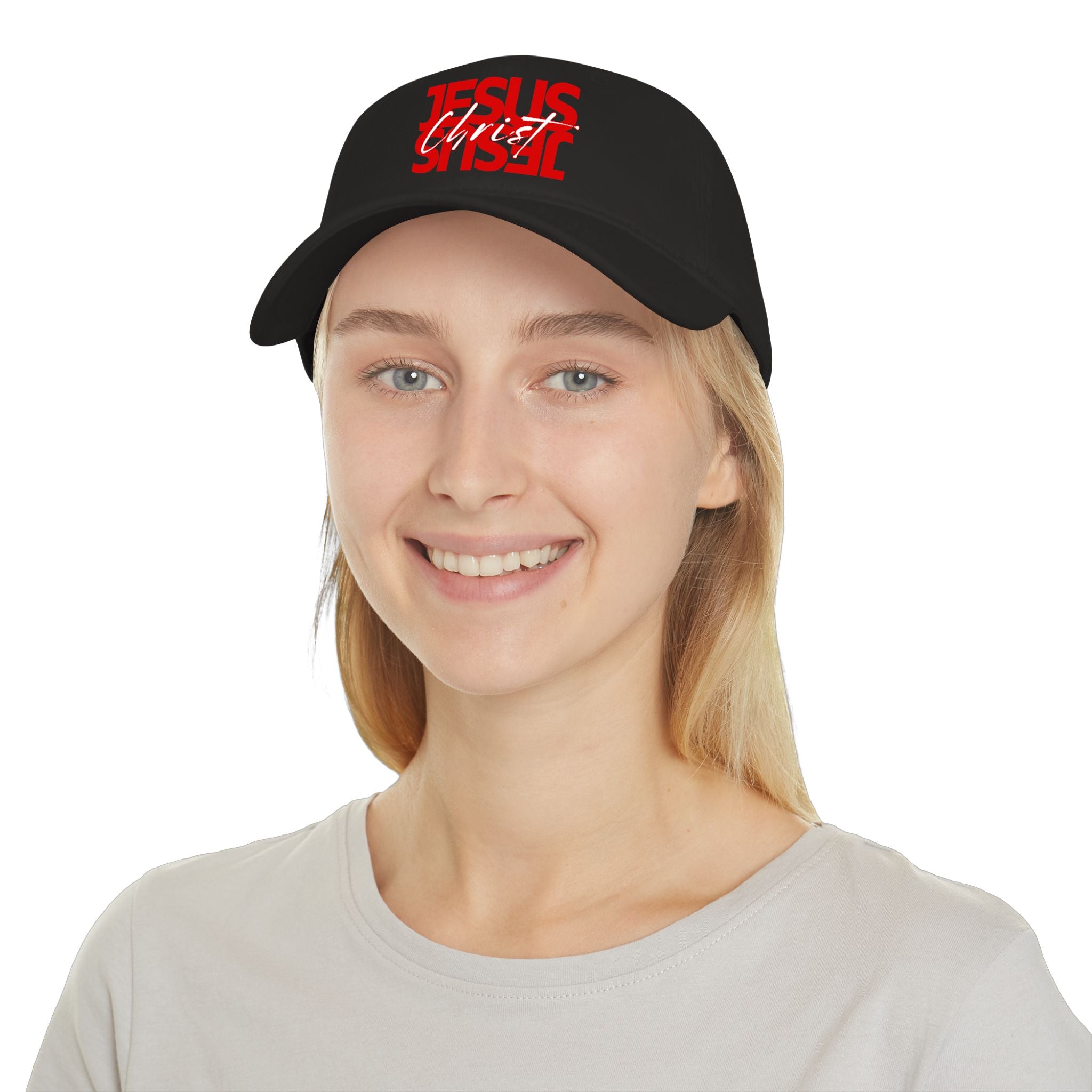 Jesus Christ Baseball Cap - Bold Red Faith Low Profile Hat