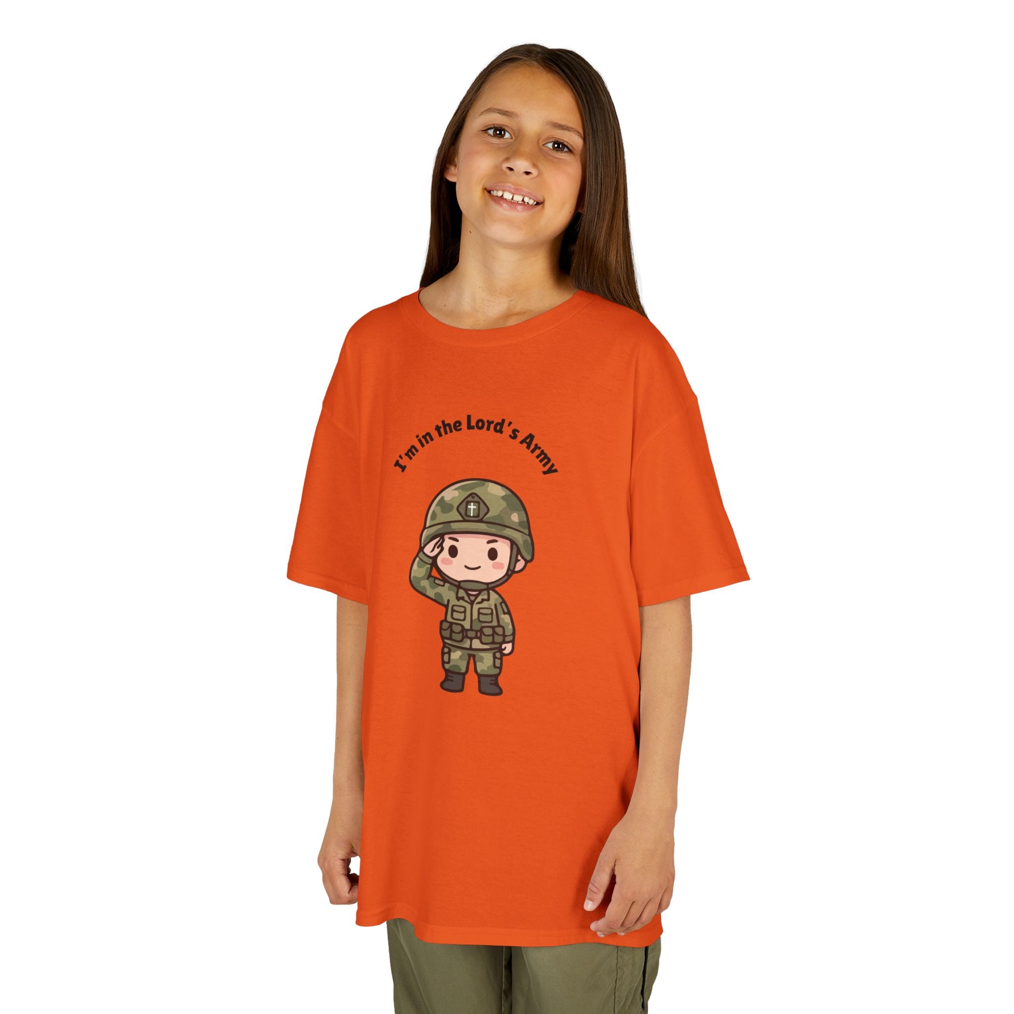 Kids Military Tee — Cute Soldier Illustration with "I'm in the Lord's Army"