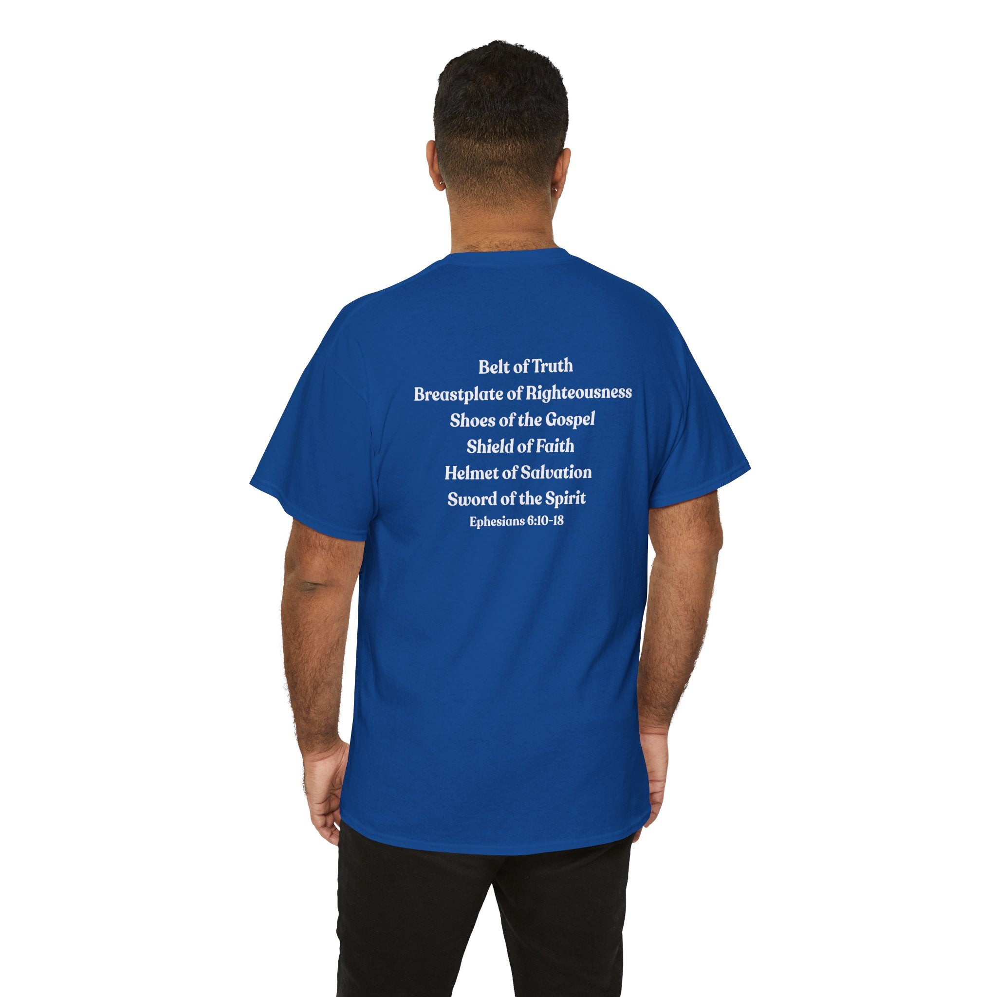 Christian Armor of God T-Shirt — Men's "Put on the Armor of God" Bible Verse Tee