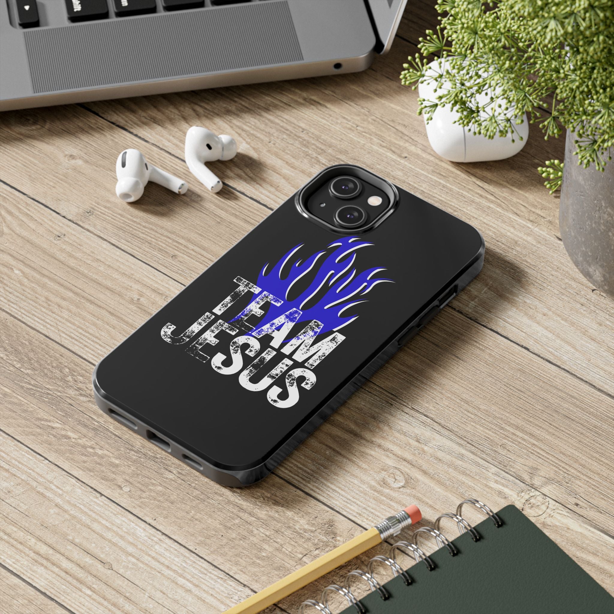 Team Jesus Phone Case — Blue Flame Christian Protective Case