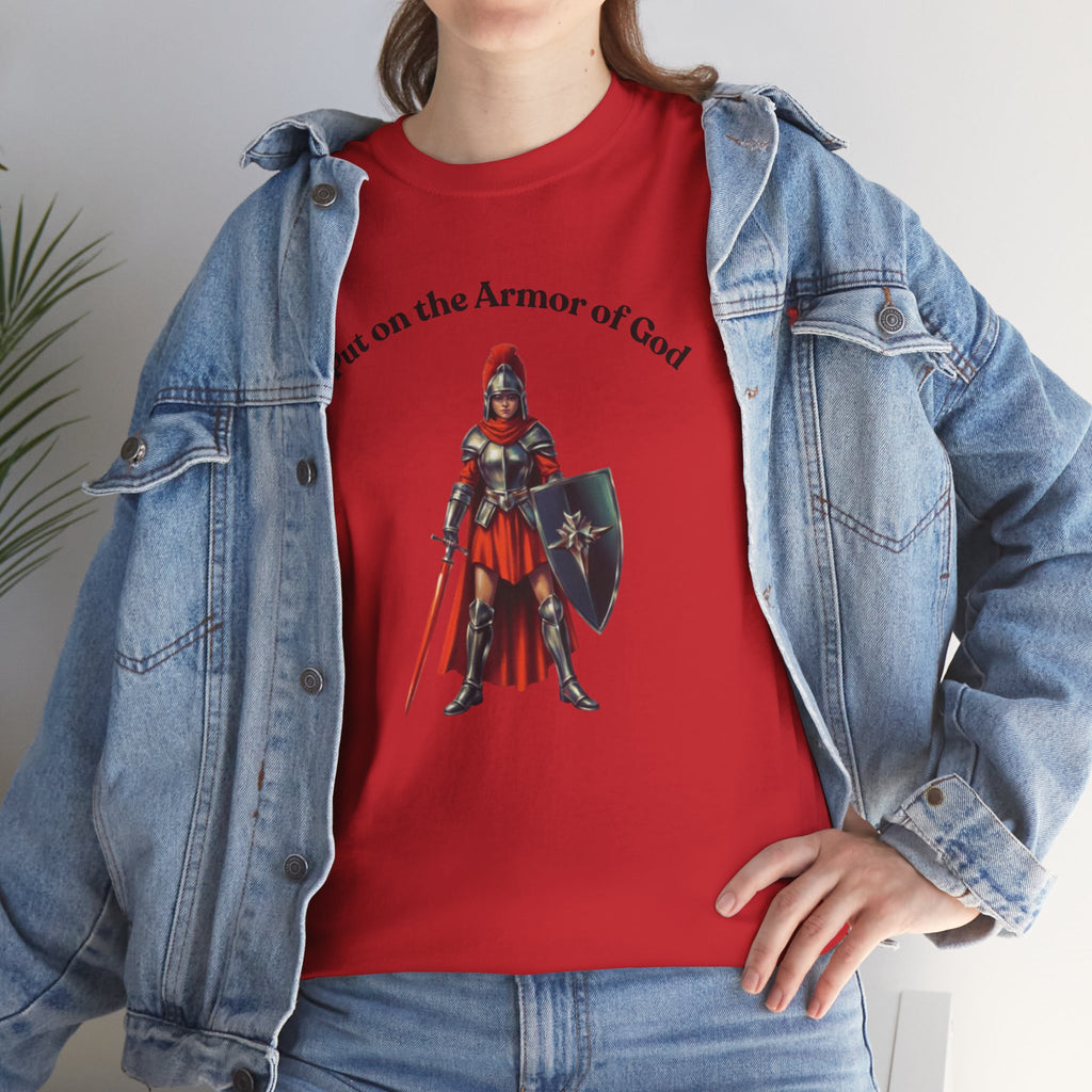 Christian Armor T-Shirt — "Put on the Armor of God" Women's Faith Tee