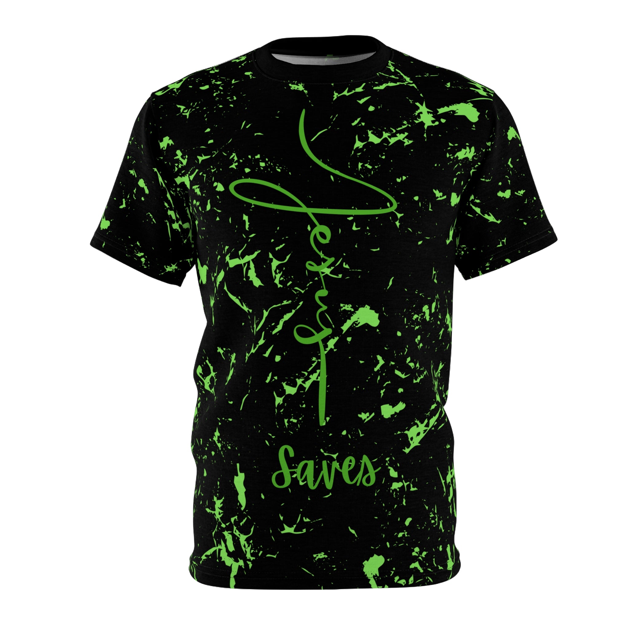Jesus Saves Neon Marble Tee