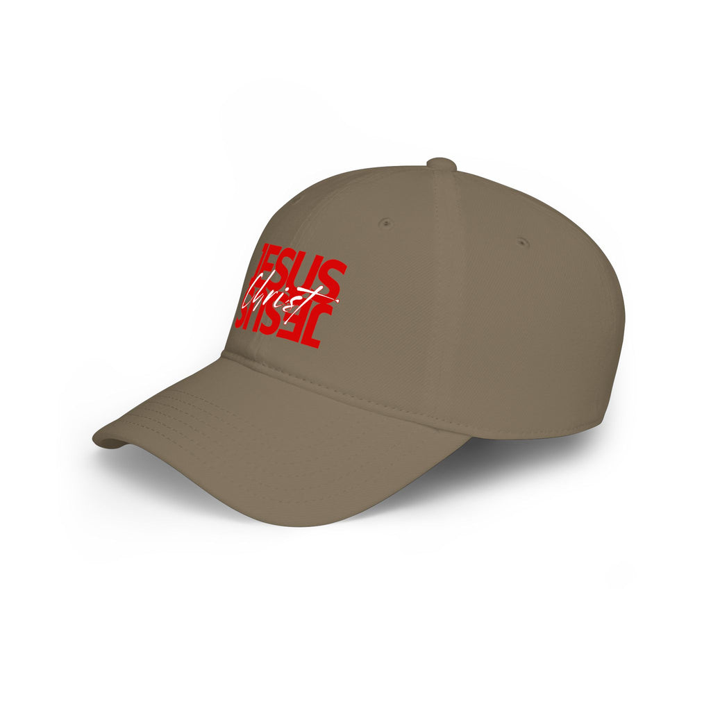 Jesus Christ Baseball Cap - Bold Red Faith Low Profile Hat