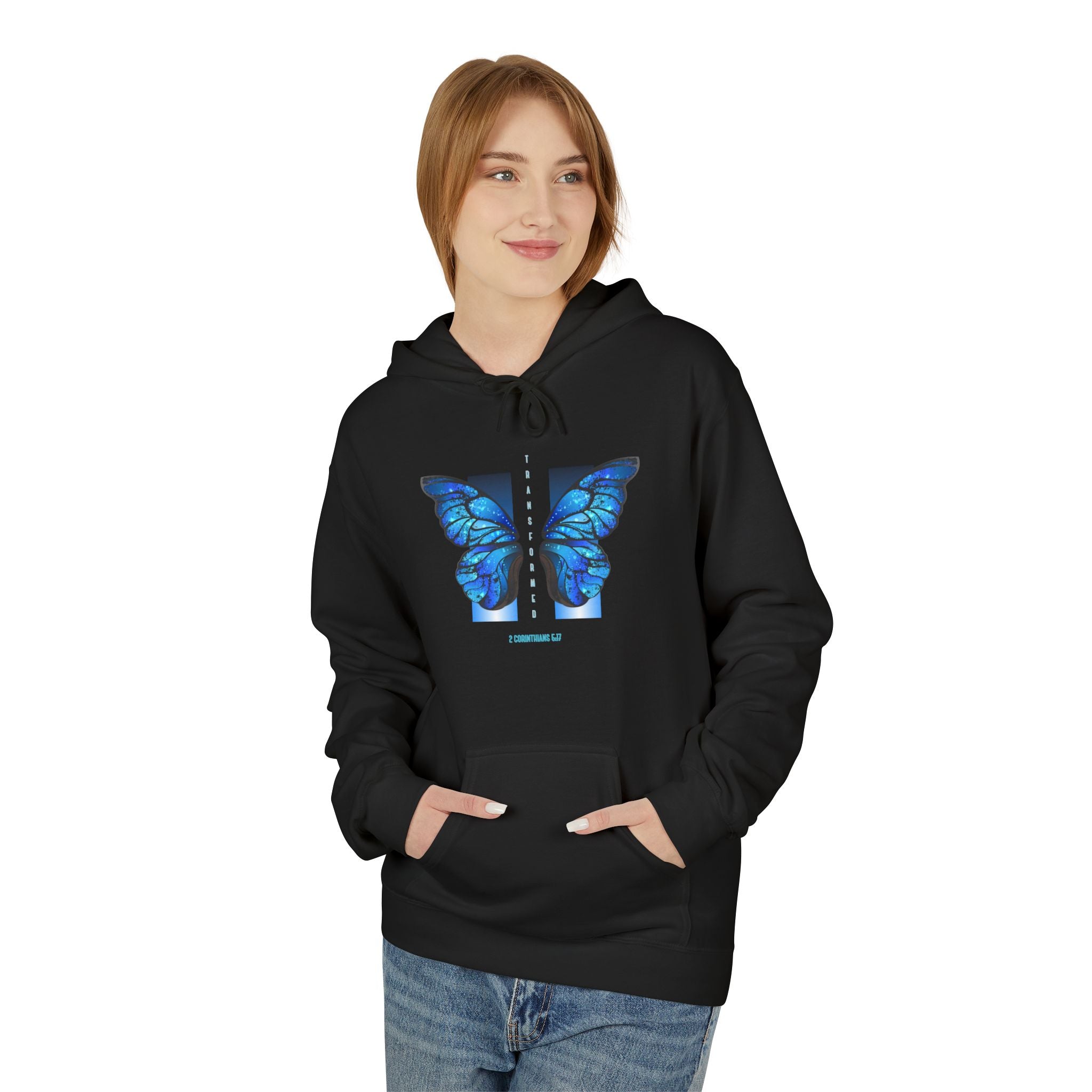 Butterfly Wings Transformed Hoodie — Blue Morph Design