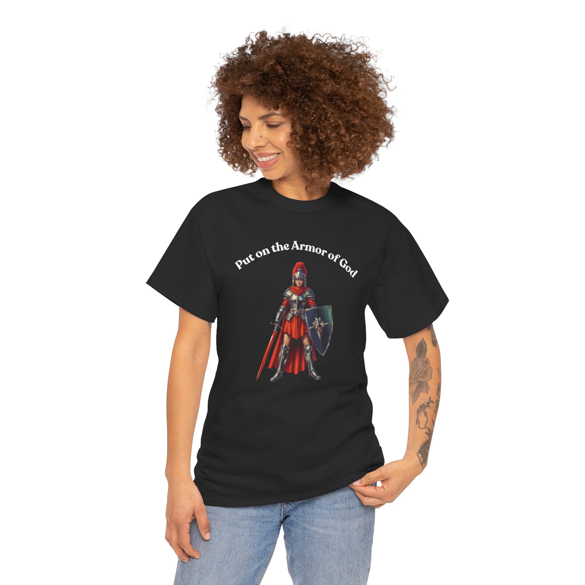 Christian Armor T-Shirt — "Put on the Armor of God" Women's Faith Tee