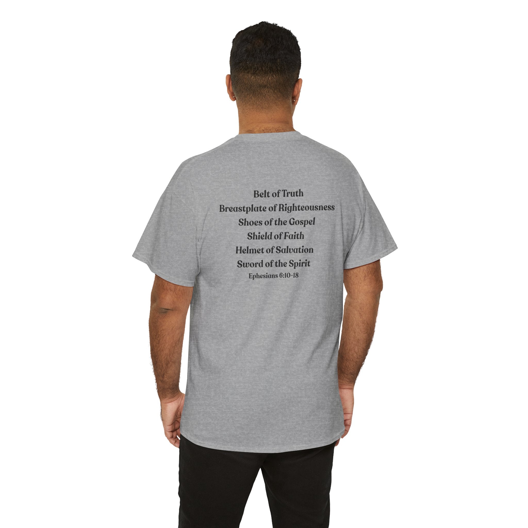 Christian Armor of God T-Shirt — Men's "Put on the Armor of God" Bible Verse Tee