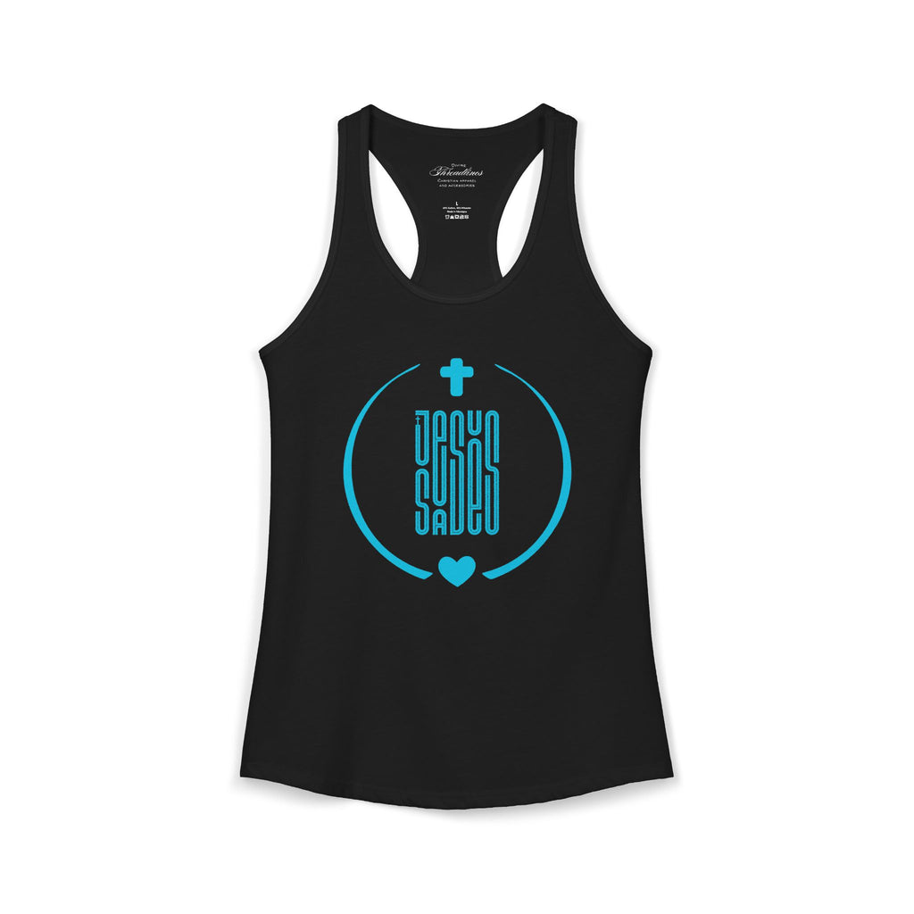 Christian "Jesus Saves" Women's Racerback Tank Top