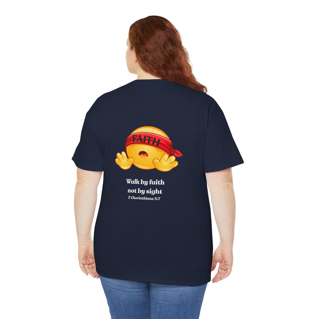 Faith Emoji Tee — “Walk by faith not by sight” Christian Graphic T-Shirt