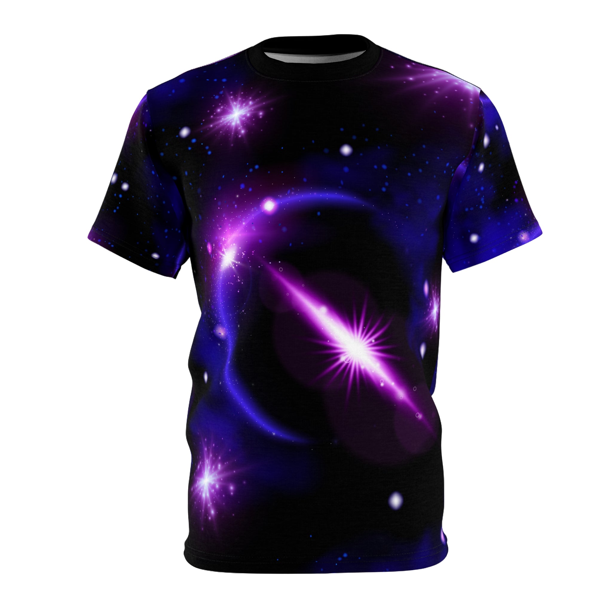 Galaxy Christian Tee — Cosmic Nebula All-Over Print Shirt "Lord God" "It Is You Who Have Created The Heavens and Earth..."