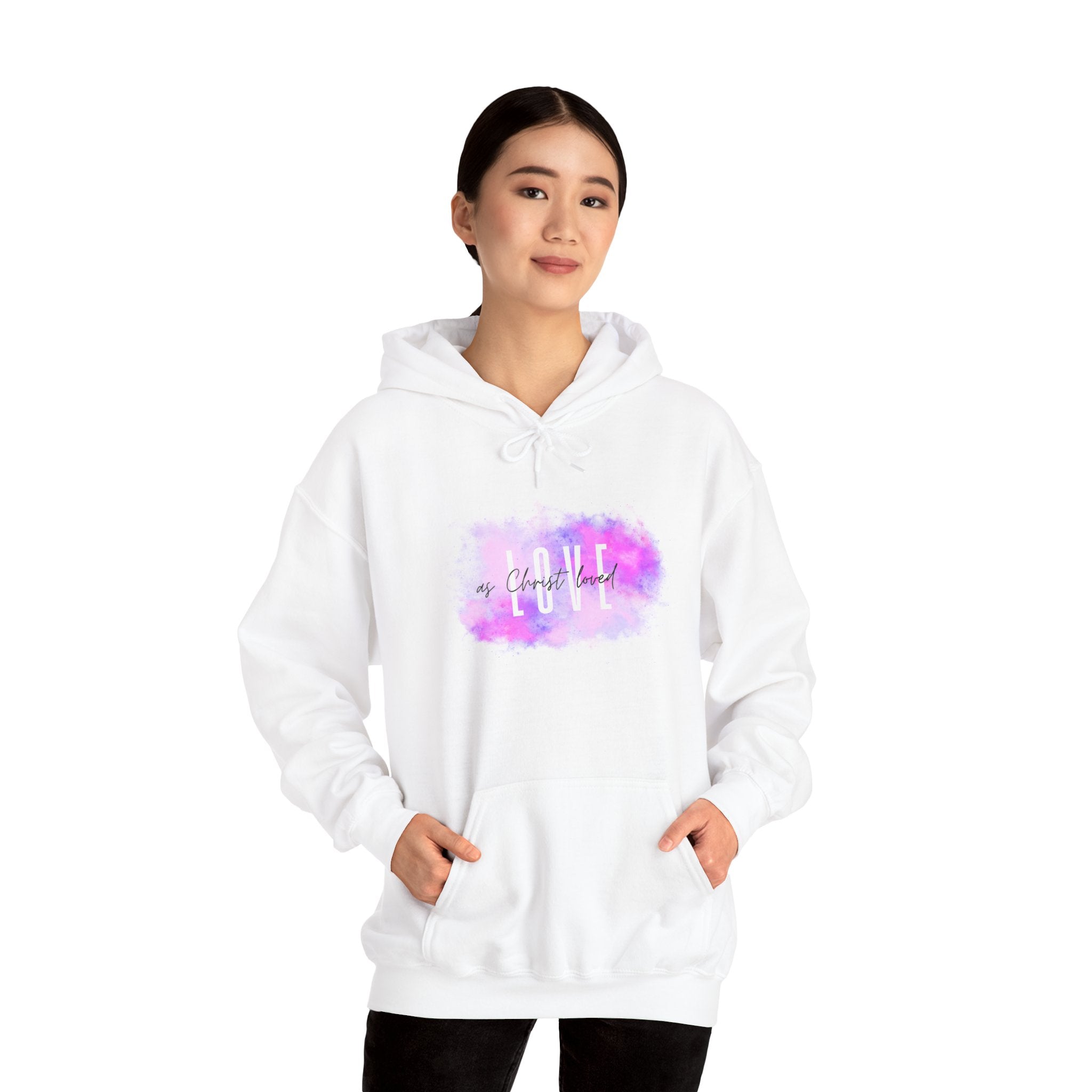 Inspirational Pastel Watercolor Hoodie — 'LOVE' Motivational Graphic
