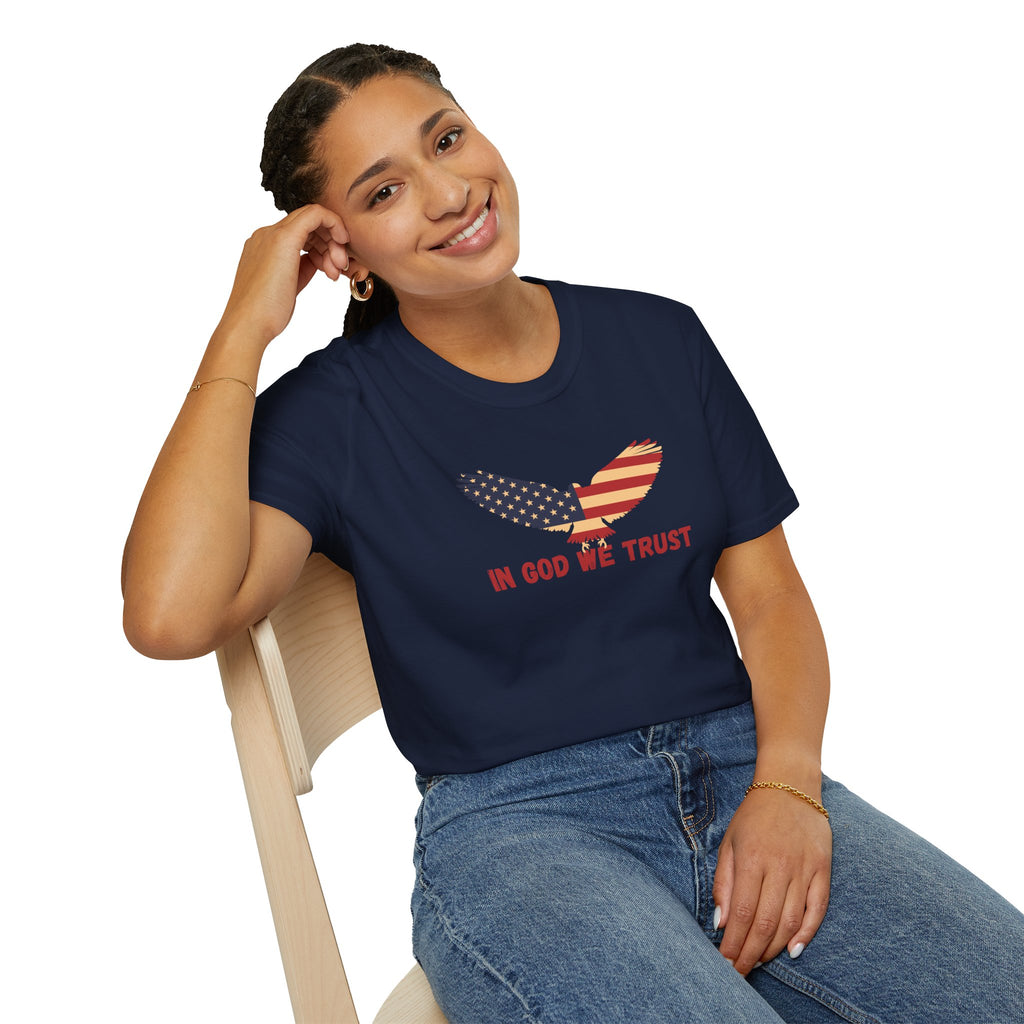 In God We Trust Eagle T-Shirt — Make America Christian Again Cross Tee