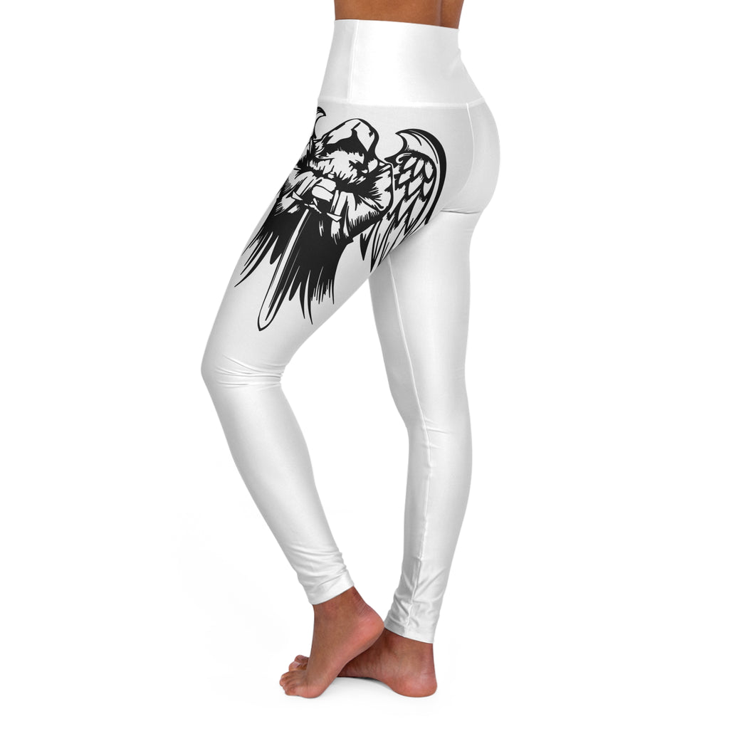 Guardian Angel High-Waisted Leggings — Christian “Protected” Script Design