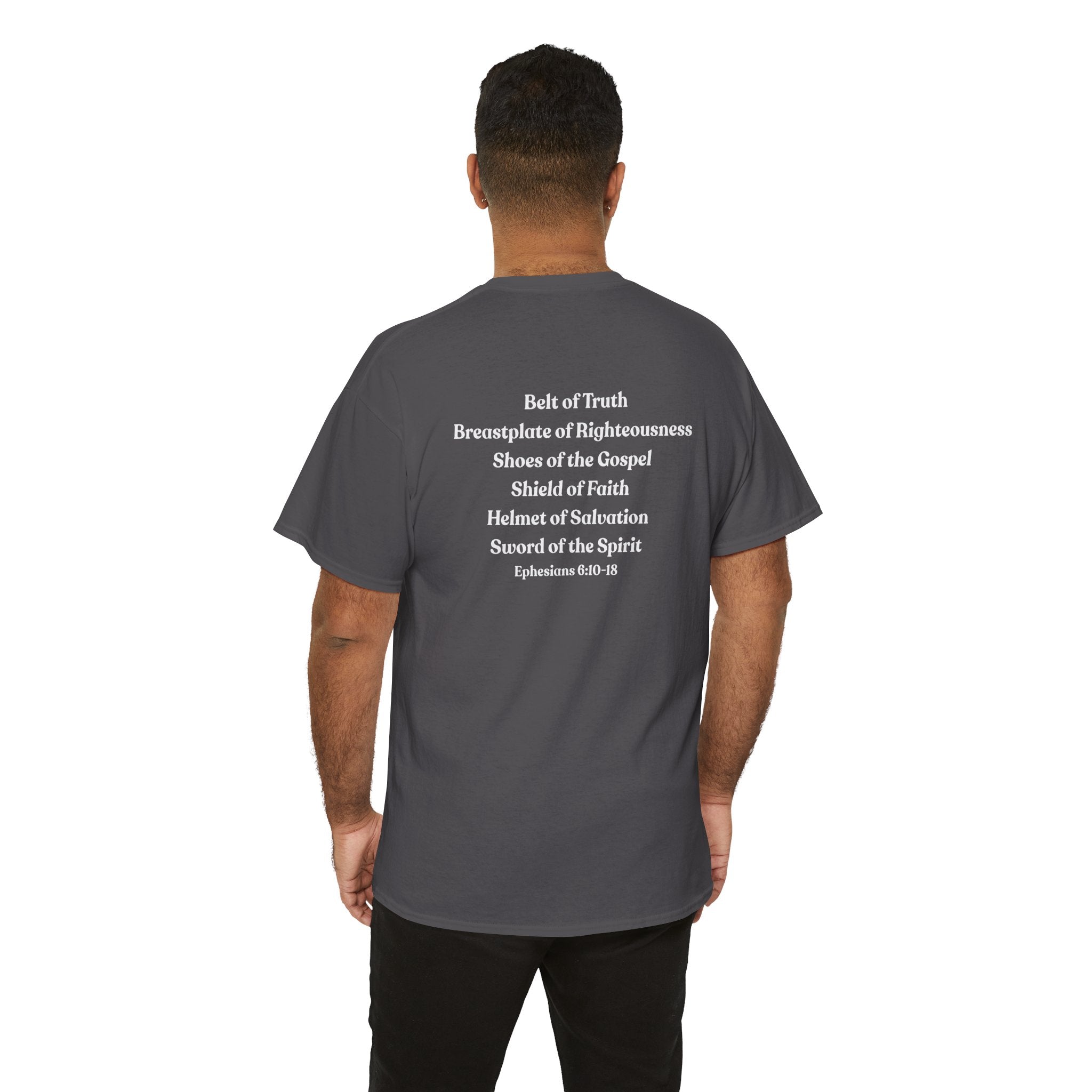 Christian Armor of God T-Shirt — Men's "Put on the Armor of God" Bible Verse Tee