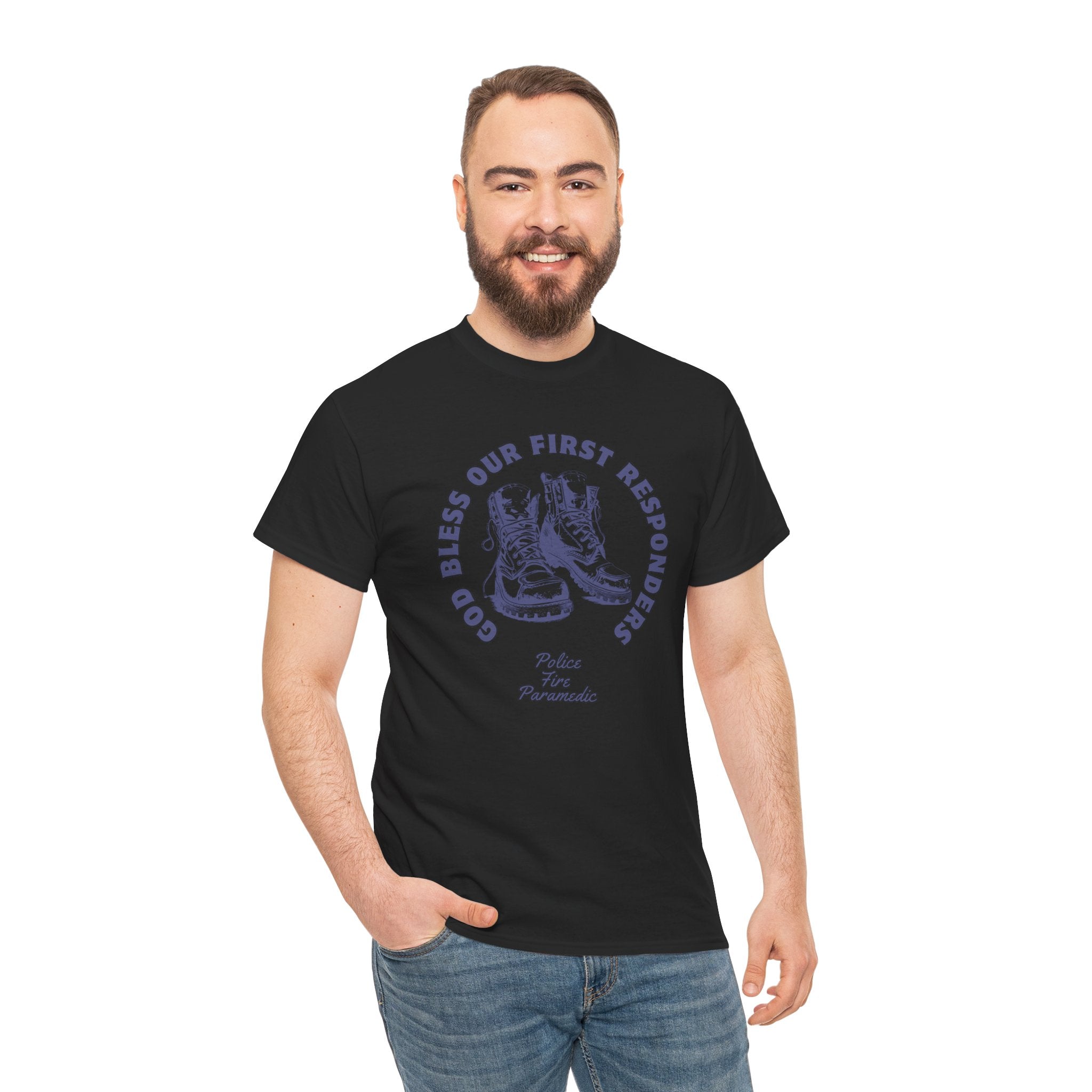 First Responders Prayer T-Shirt — 'God Bless Our First Responders' Faith Tee