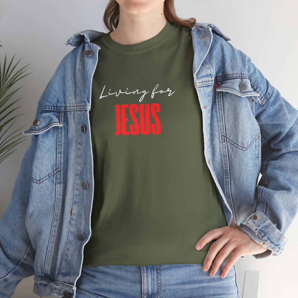 Living For Jesus Tee — Christian Faith Graphic T-Shirt
