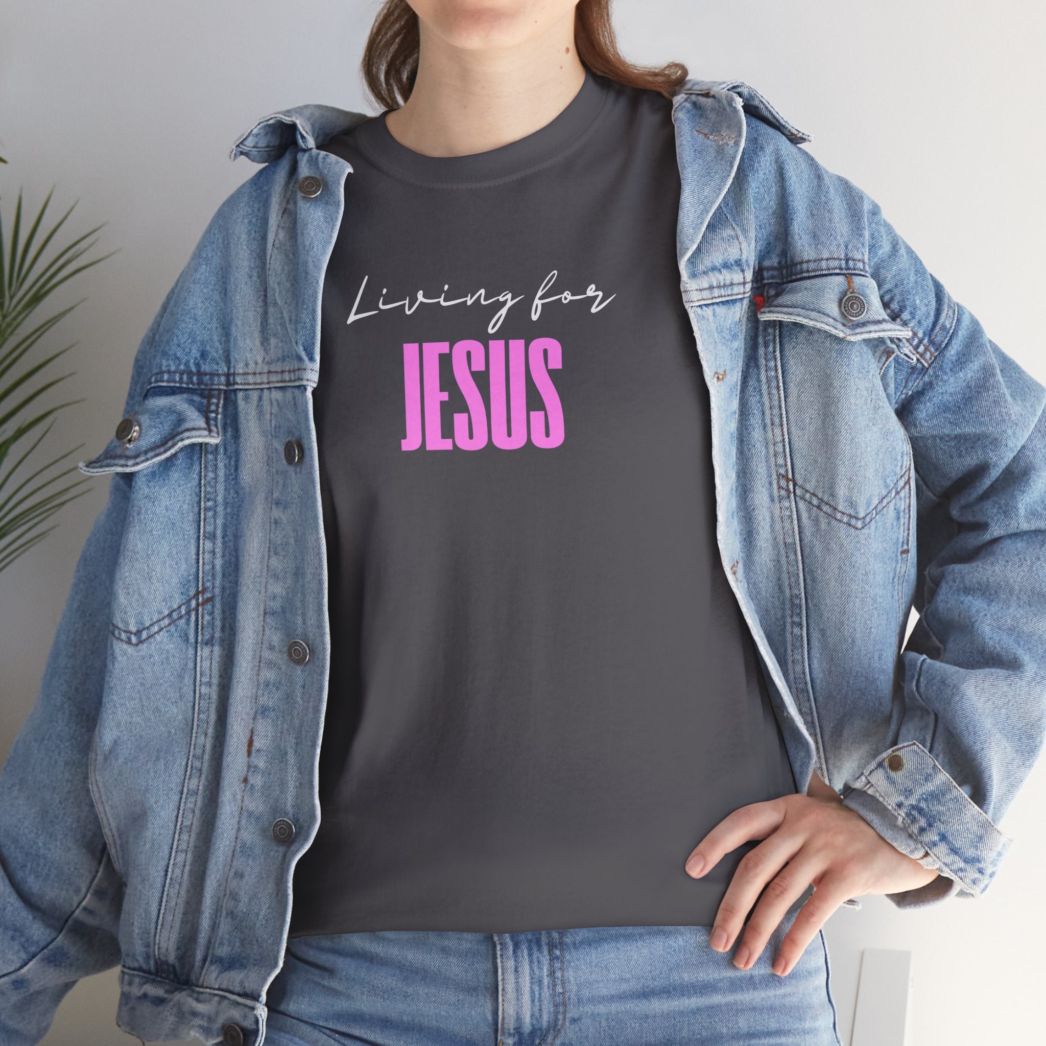 Living For Jesus Tee — Women's Christian Faith Graphic T-Shirt