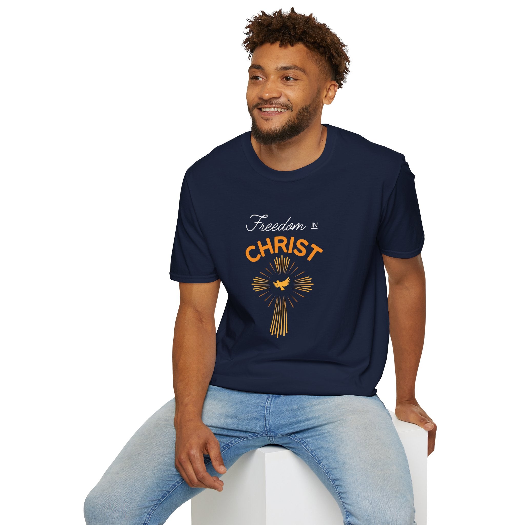 Freedom in Christ T-Shirt — Christian Faith Cross & Dove Tee