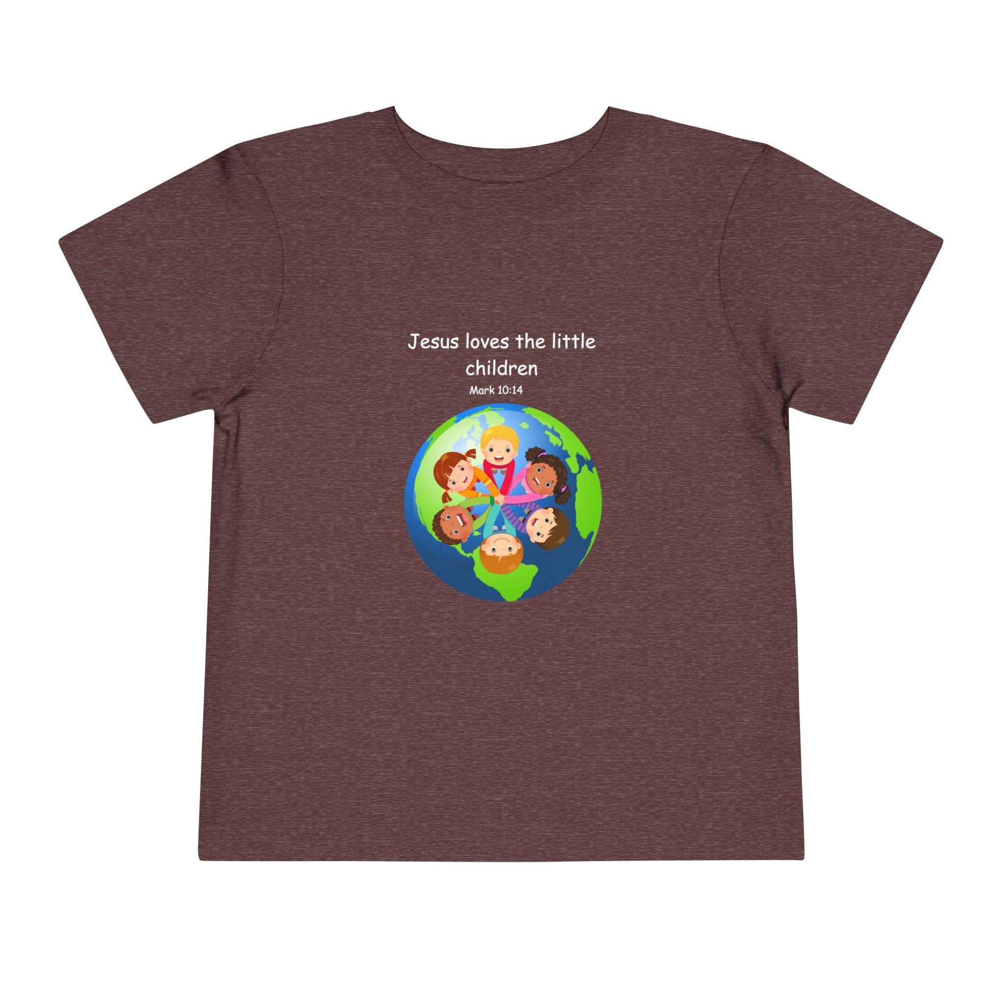Kids' Christian Tee - "Jesus Loves the Little Children" Rainbow World Shirt